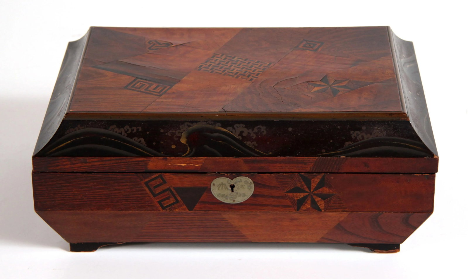 Antique Late 19th Century Japanese Marquetry & Lacquer Jewelry Box - 12