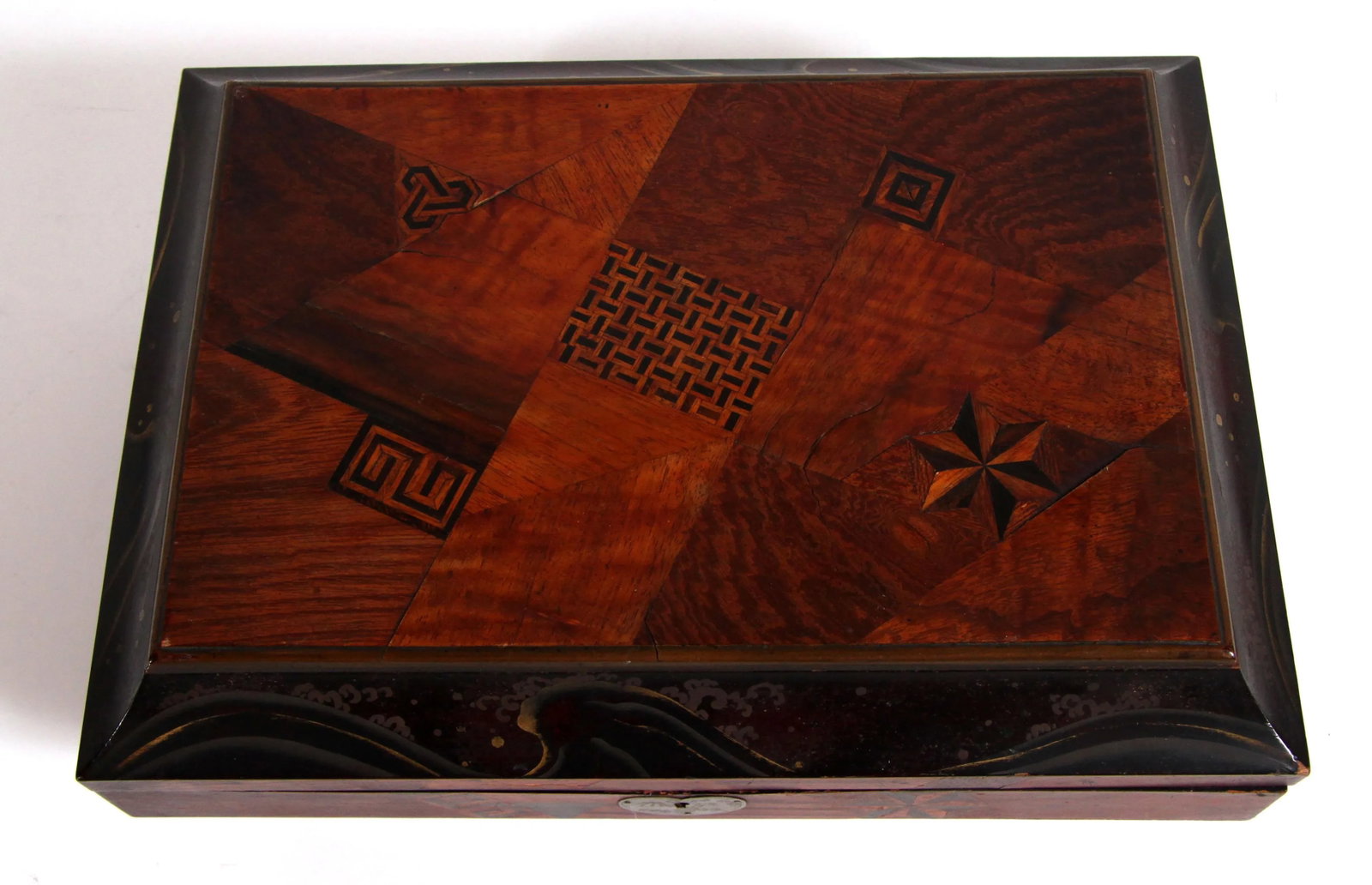 Antique Late 19th Century Japanese Marquetry & Lacquer Jewelry Box - 6