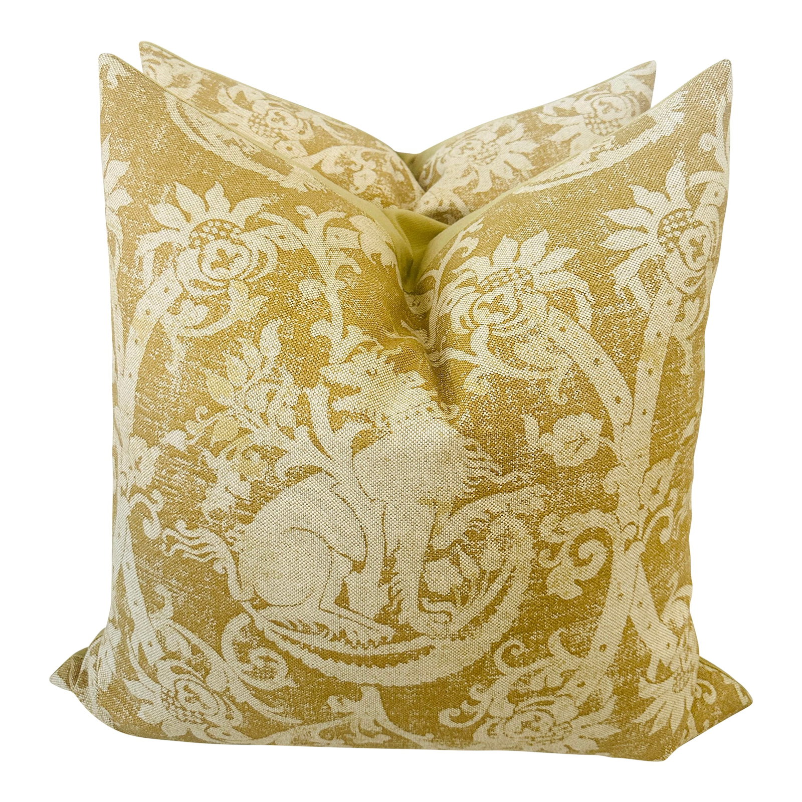 Pair of Rustic European Linen Decor Pillows Gryphon Print (1 of 7)