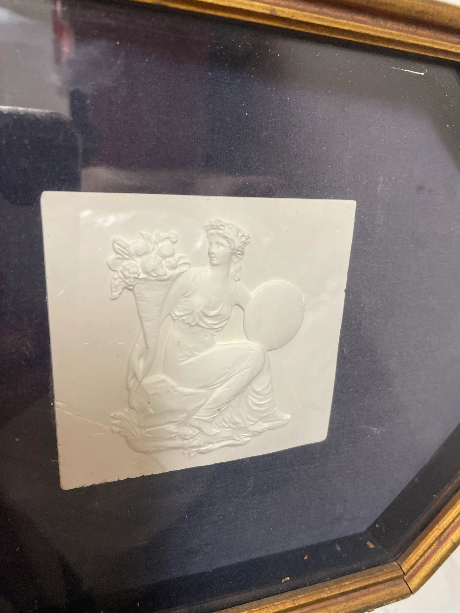 1920s Framed Cast Plaster Intaglios- a Pair - 7