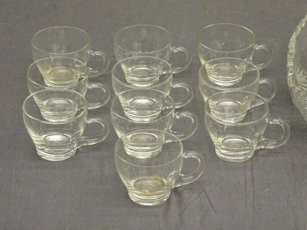 19th Century Antique Cut Glass Punch Bowl Set- 22 Pieces - 3