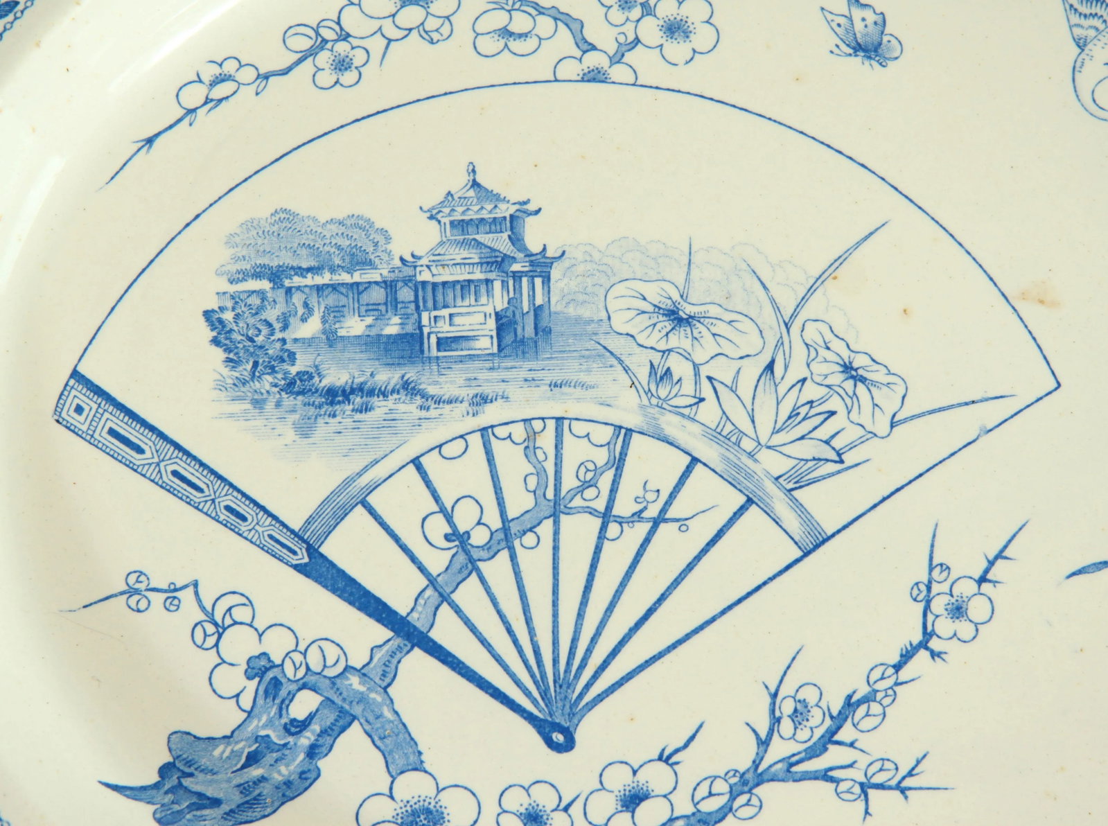Antique 1870's Copeland Pottery Blue & White Chinoiserie Serving Platter - 4
