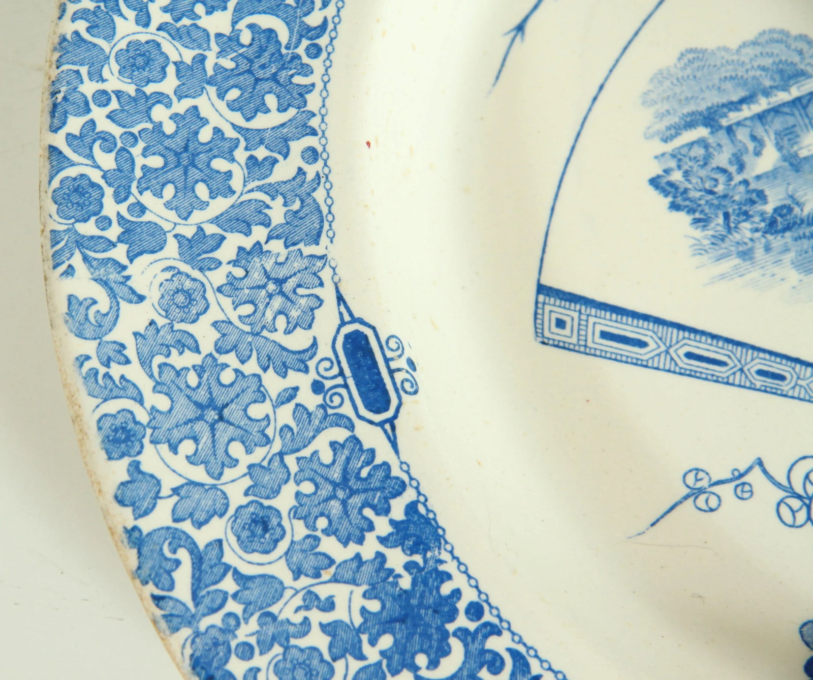 Antique 1870's Copeland Pottery Blue & White Chinoiserie Serving Platter - 5