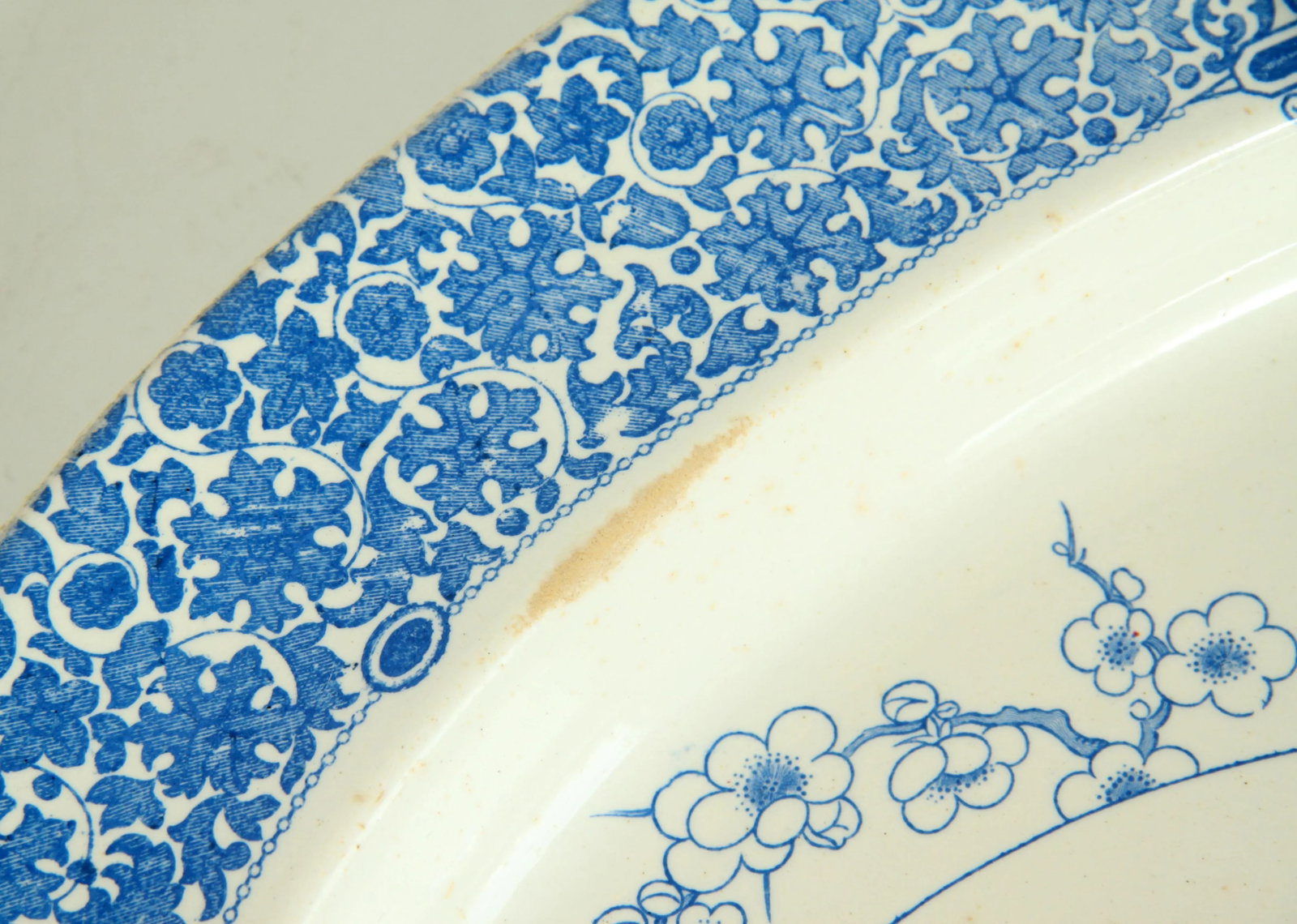 Antique 1870's Copeland Pottery Blue & White Chinoiserie Serving Platter - 6