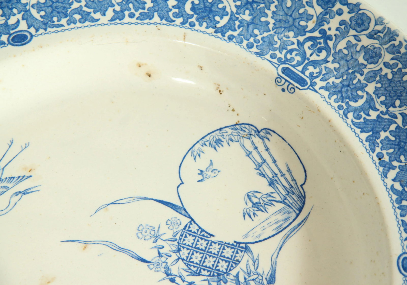 Antique 1870's Copeland Pottery Blue & White Chinoiserie Serving Platter - 7