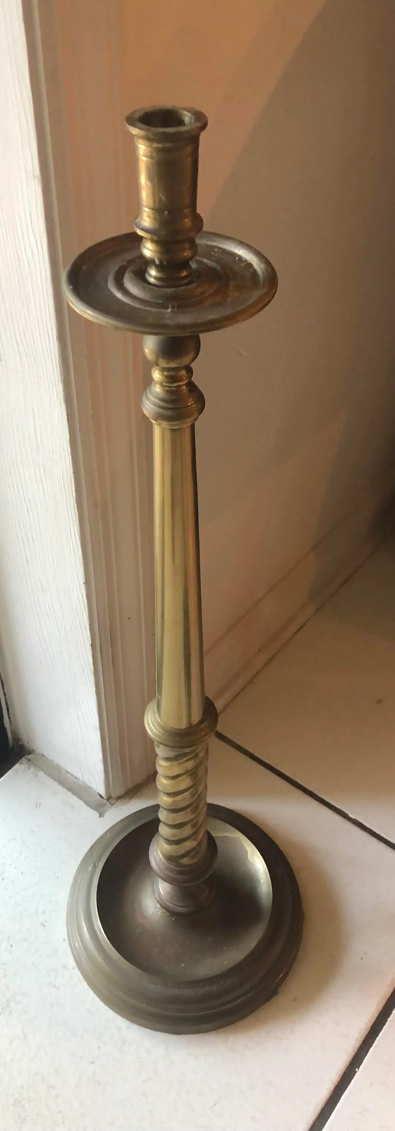 Vintage Maitland Smith Brass Candle eSticks - a Pair - 9