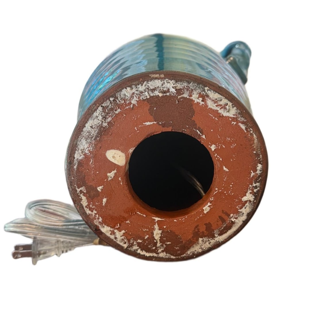 Contemporary Coastal Tuscan Style Glazed Handled Pottery Urn Lamp - 6