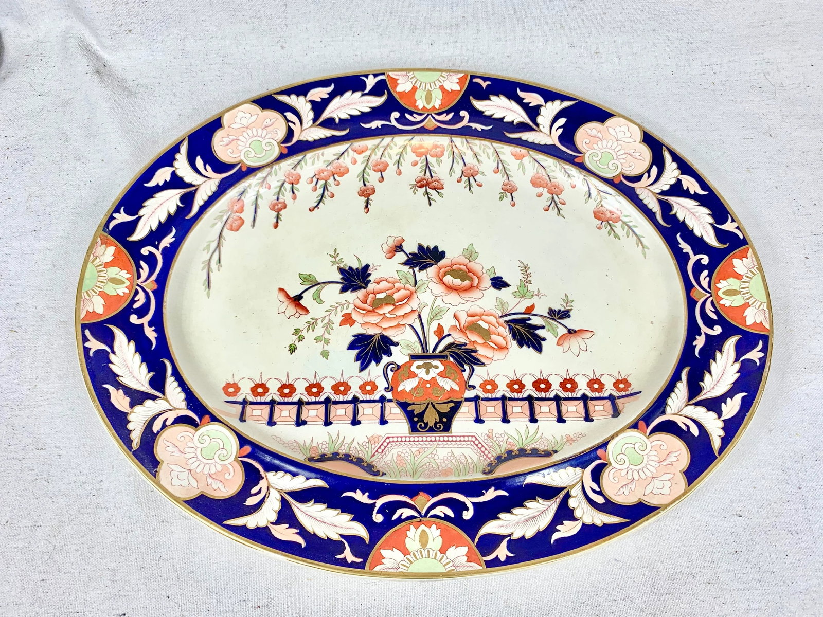 Antique Imari-Style Ironstone Serving Platter - 13