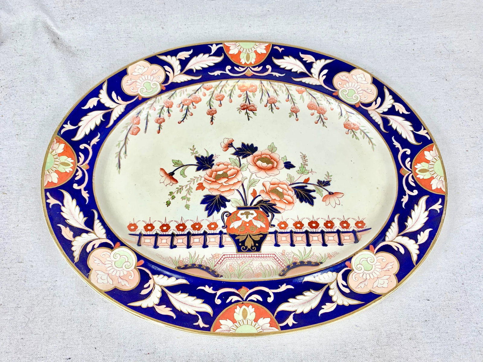 Antique Imari-Style Ironstone Serving Platter - 2