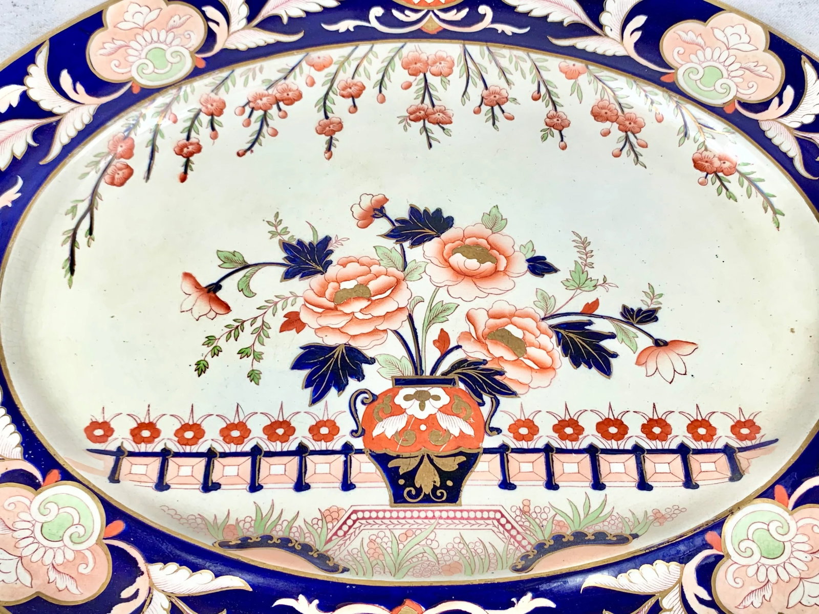 Antique Imari-Style Ironstone Serving Platter - 5