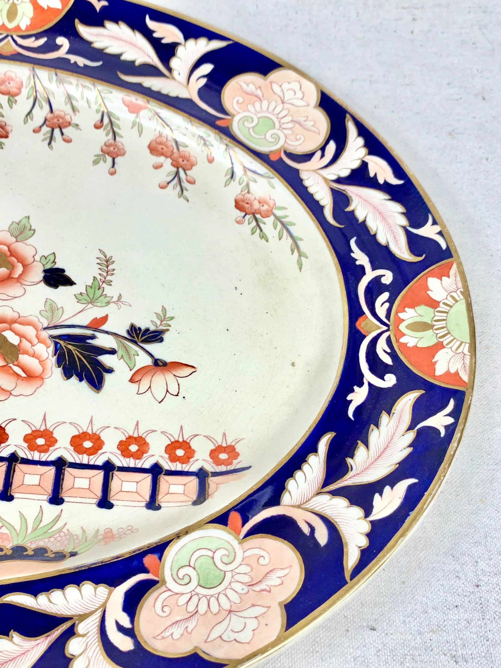 Antique Imari-Style Ironstone Serving Platter - 6