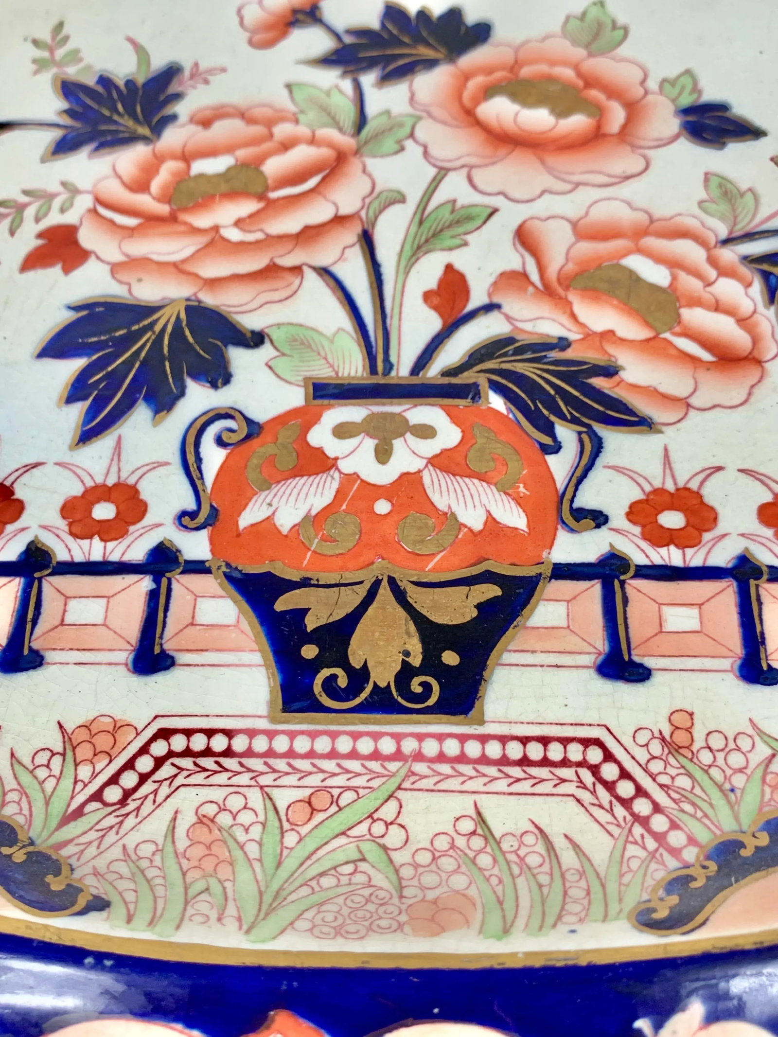 Antique Imari-Style Ironstone Serving Platter - 7