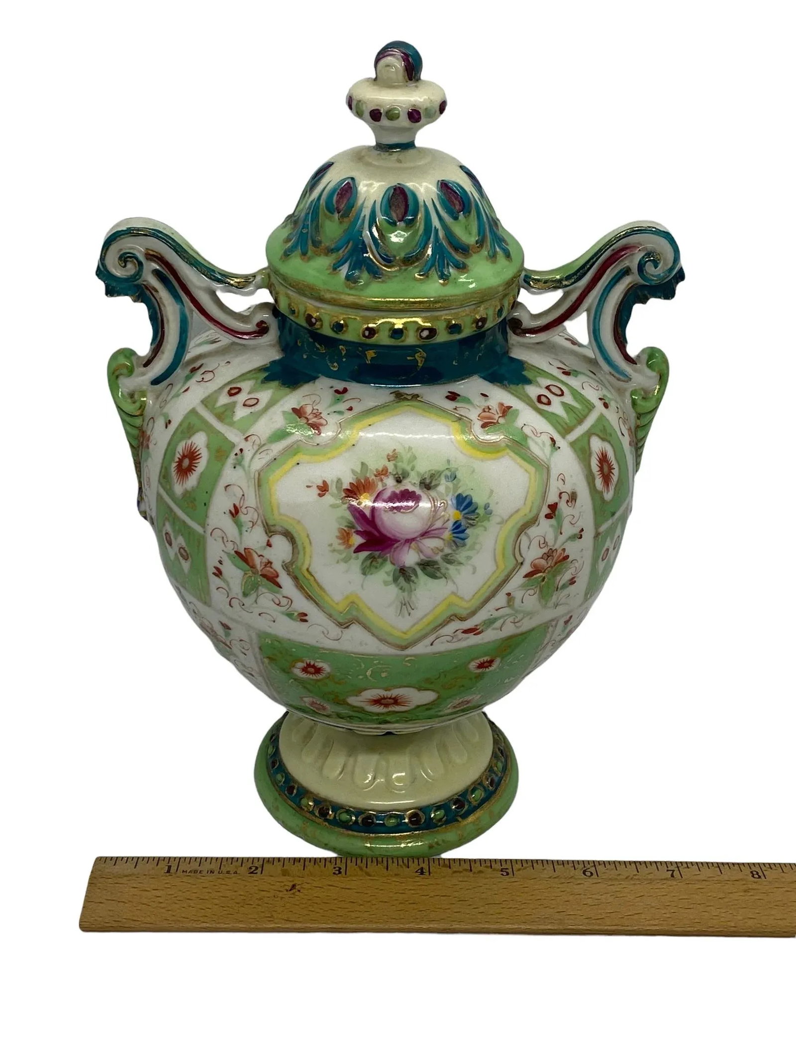 Vintage French Porcelain Hydria Shaped Lidded Urn - 12