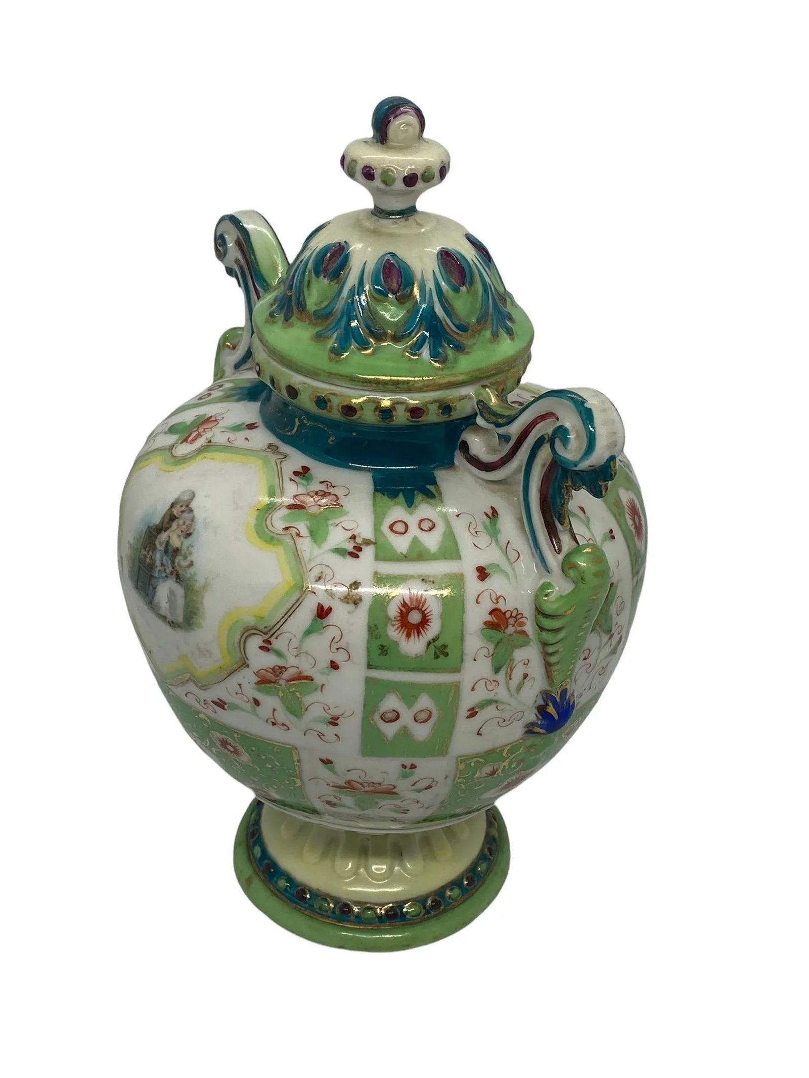 Vintage French Porcelain Hydria Shaped Lidded Urn - 2