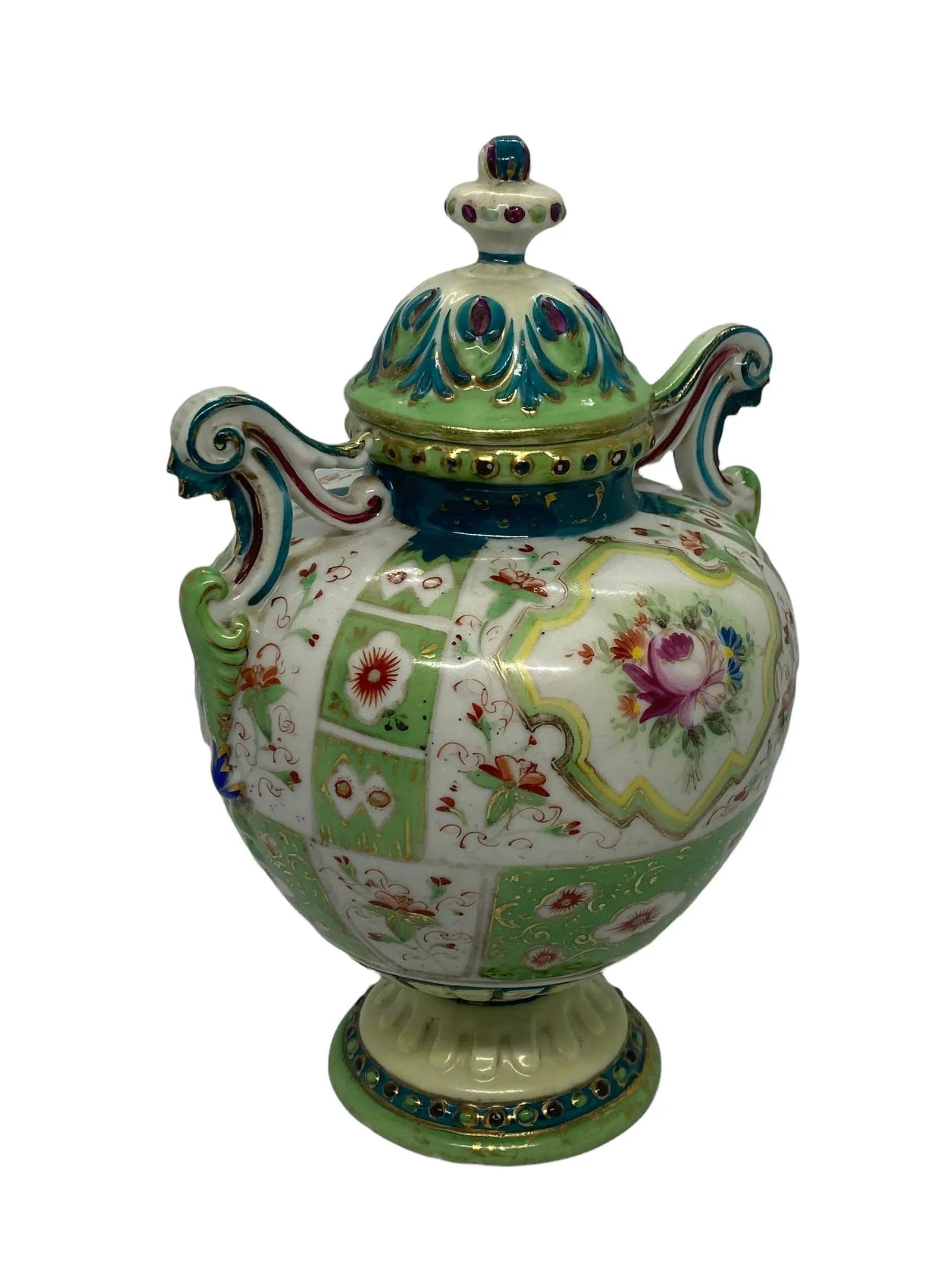 Vintage French Porcelain Hydria Shaped Lidded Urn - 4