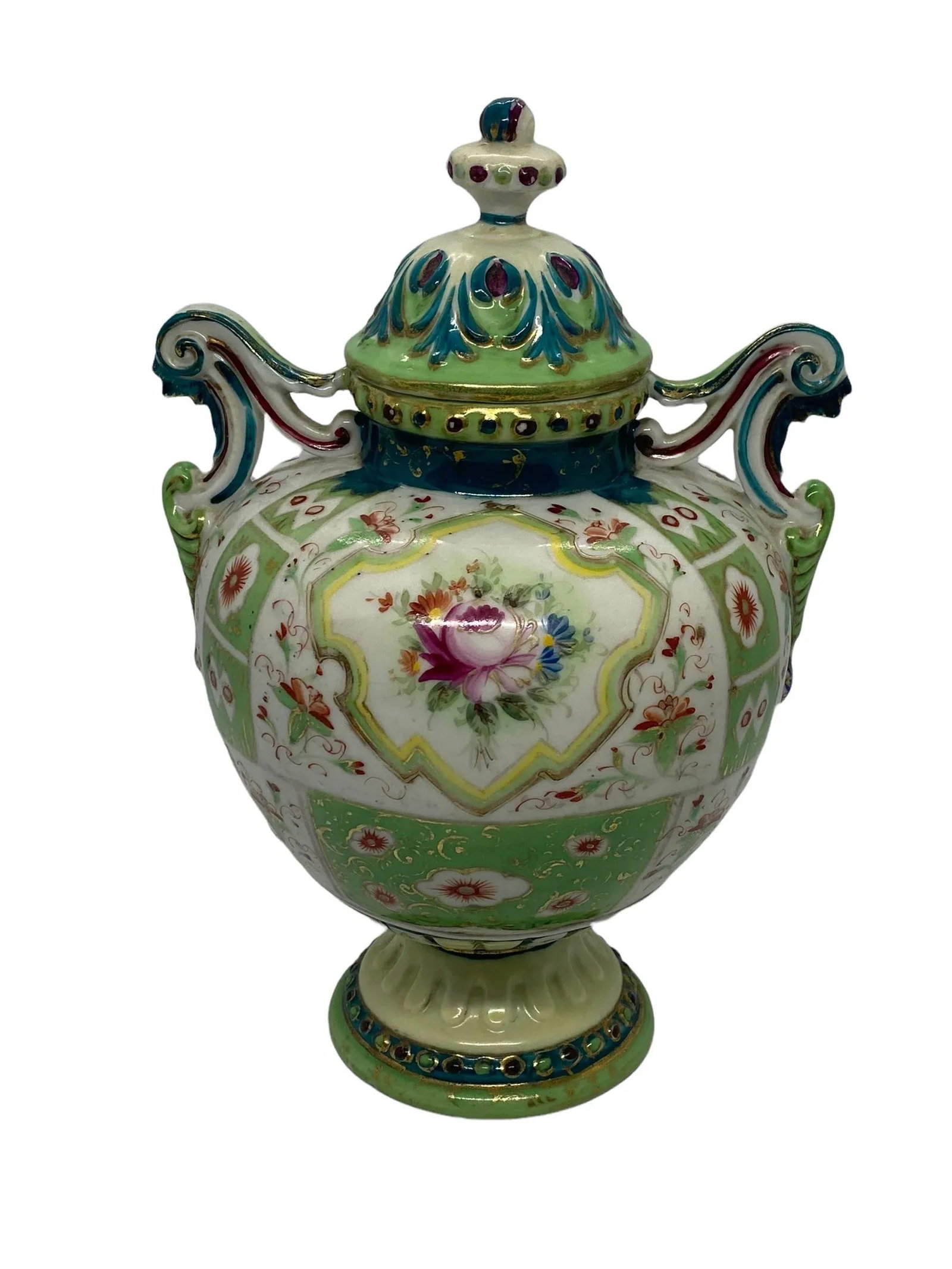 Vintage French Porcelain Hydria Shaped Lidded Urn - 5