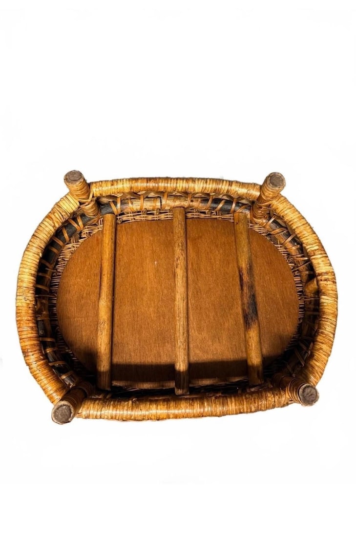 Vintage Wicker Rattan Pet Bed - 2