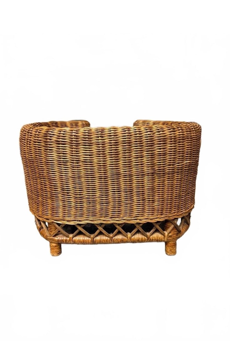 Vintage Wicker Rattan Pet Bed - 5