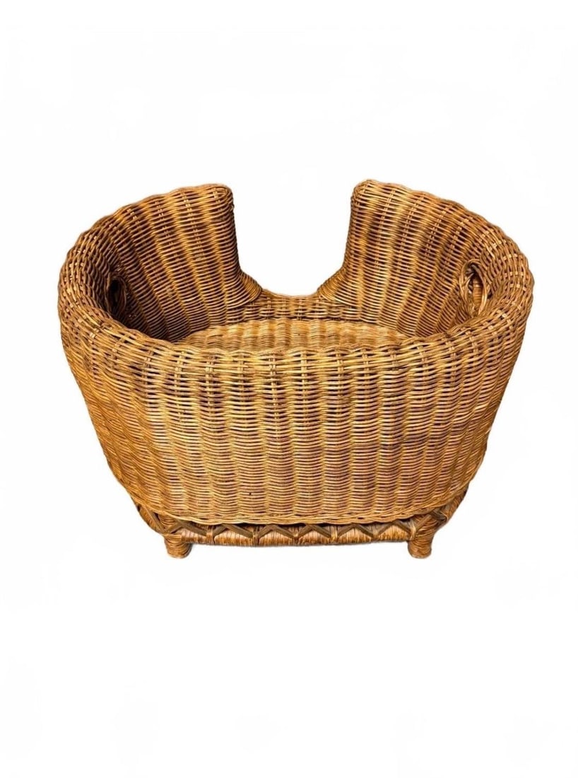 Vintage Wicker Rattan Pet Bed - 6