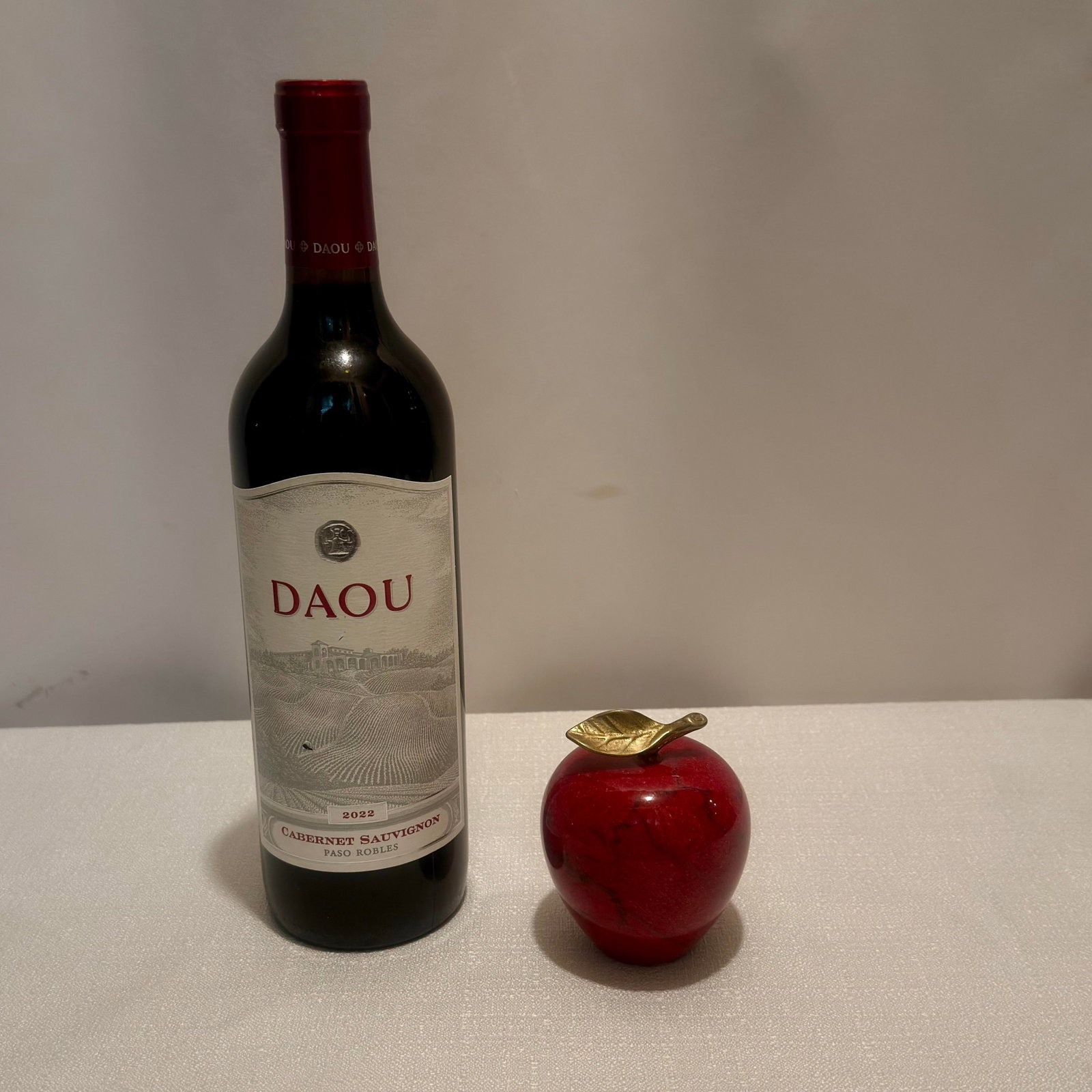 Vintage Carved Red Marble Apple Paperweight - Styled After Mangani / Italian Stone Fruit - 2