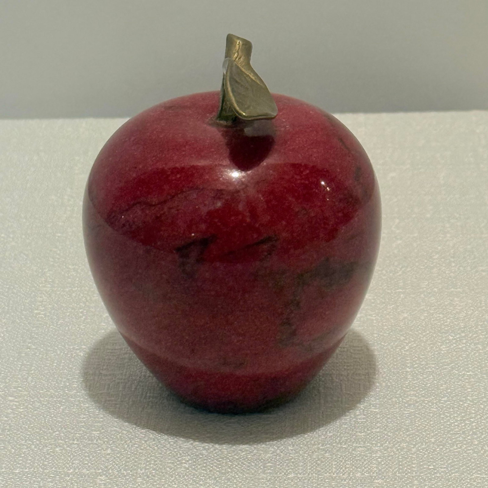 Vintage Carved Red Marble Apple Paperweight - Styled After Mangani / Italian Stone Fruit - 4