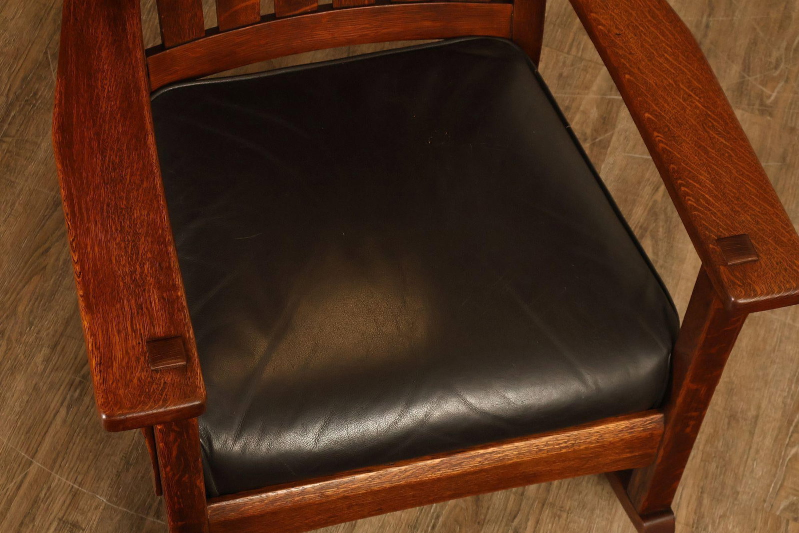 Antique L & J.G. Stickley Mission Oak Rocking Chair - 10