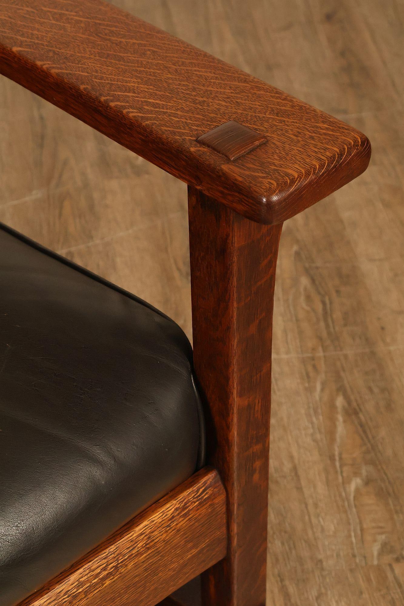 Antique L & J.G. Stickley Mission Oak Rocking Chair - 13