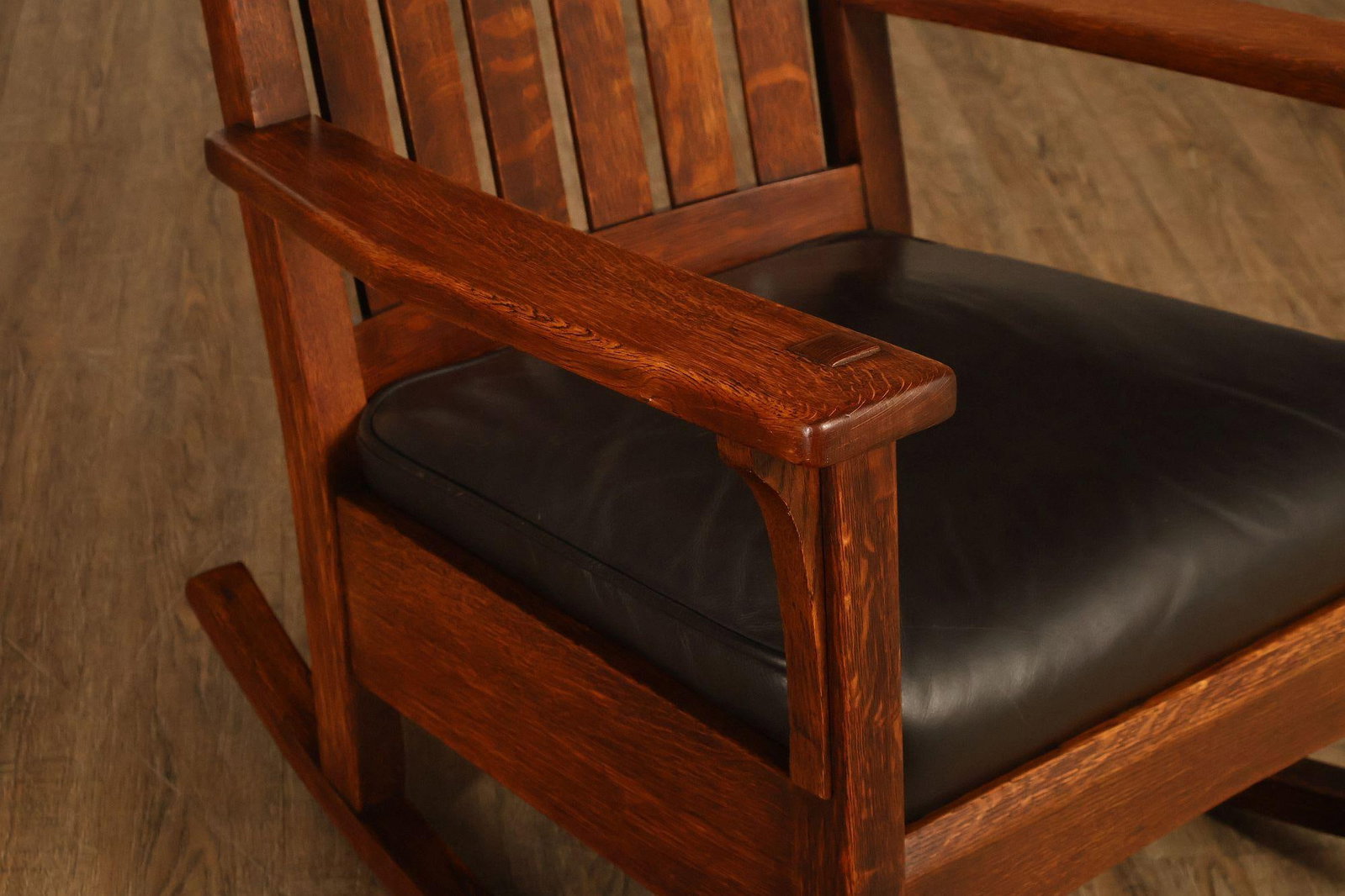 Antique L & J.G. Stickley Mission Oak Rocking Chair - 5