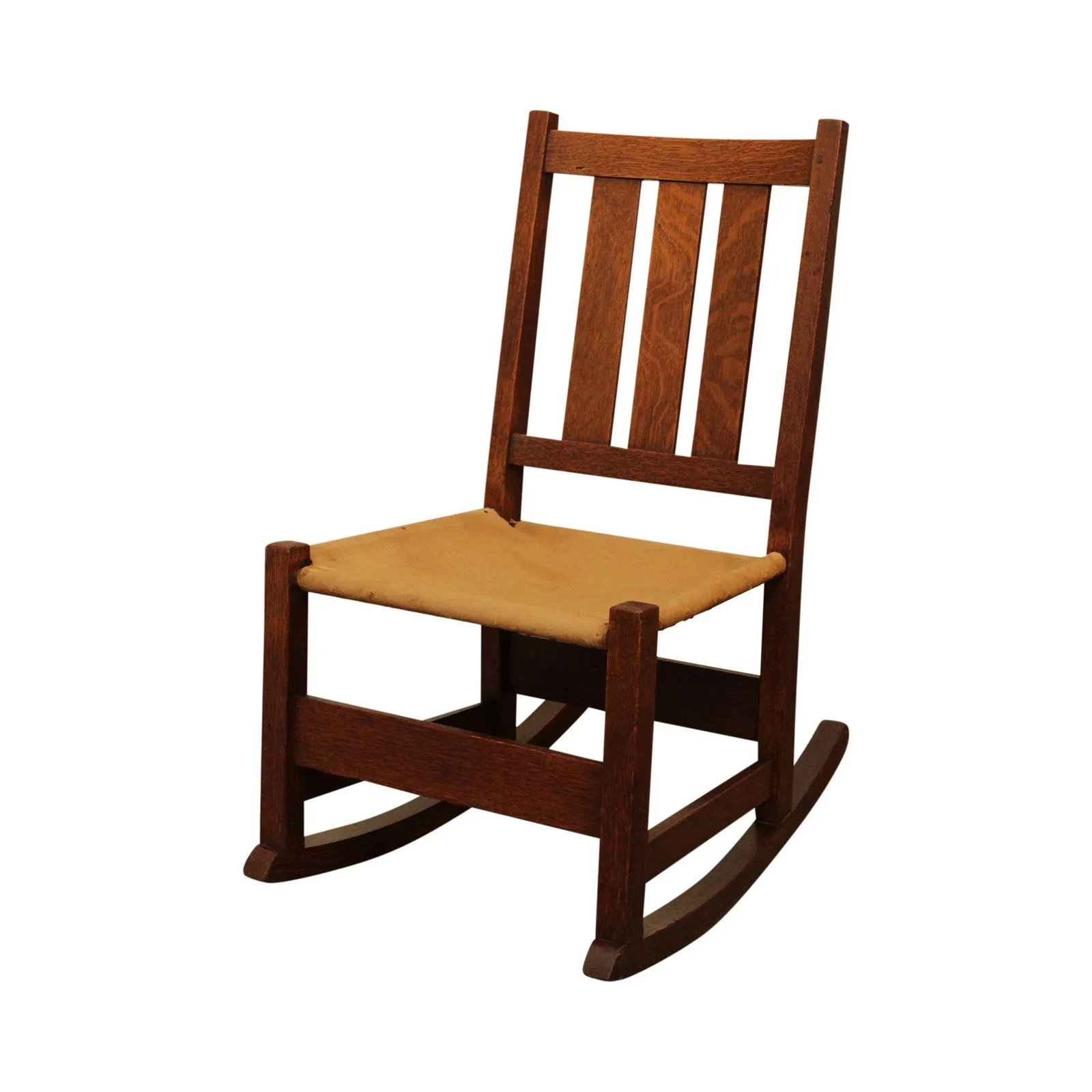 Antique L & J. G. Stickley Mission Oak Nursing Rocker - 13