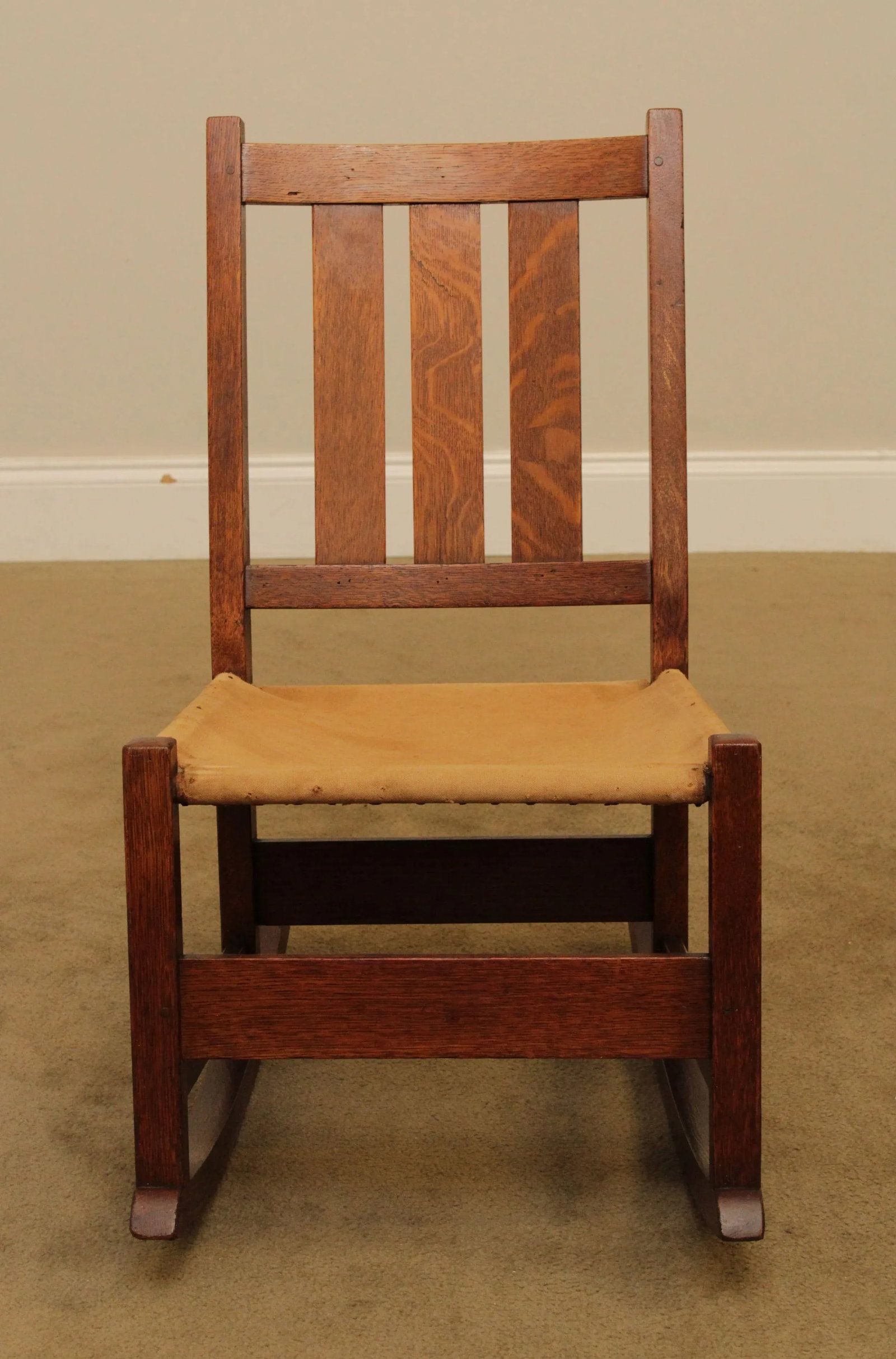 Antique L & J. G. Stickley Mission Oak Nursing Rocker - 3