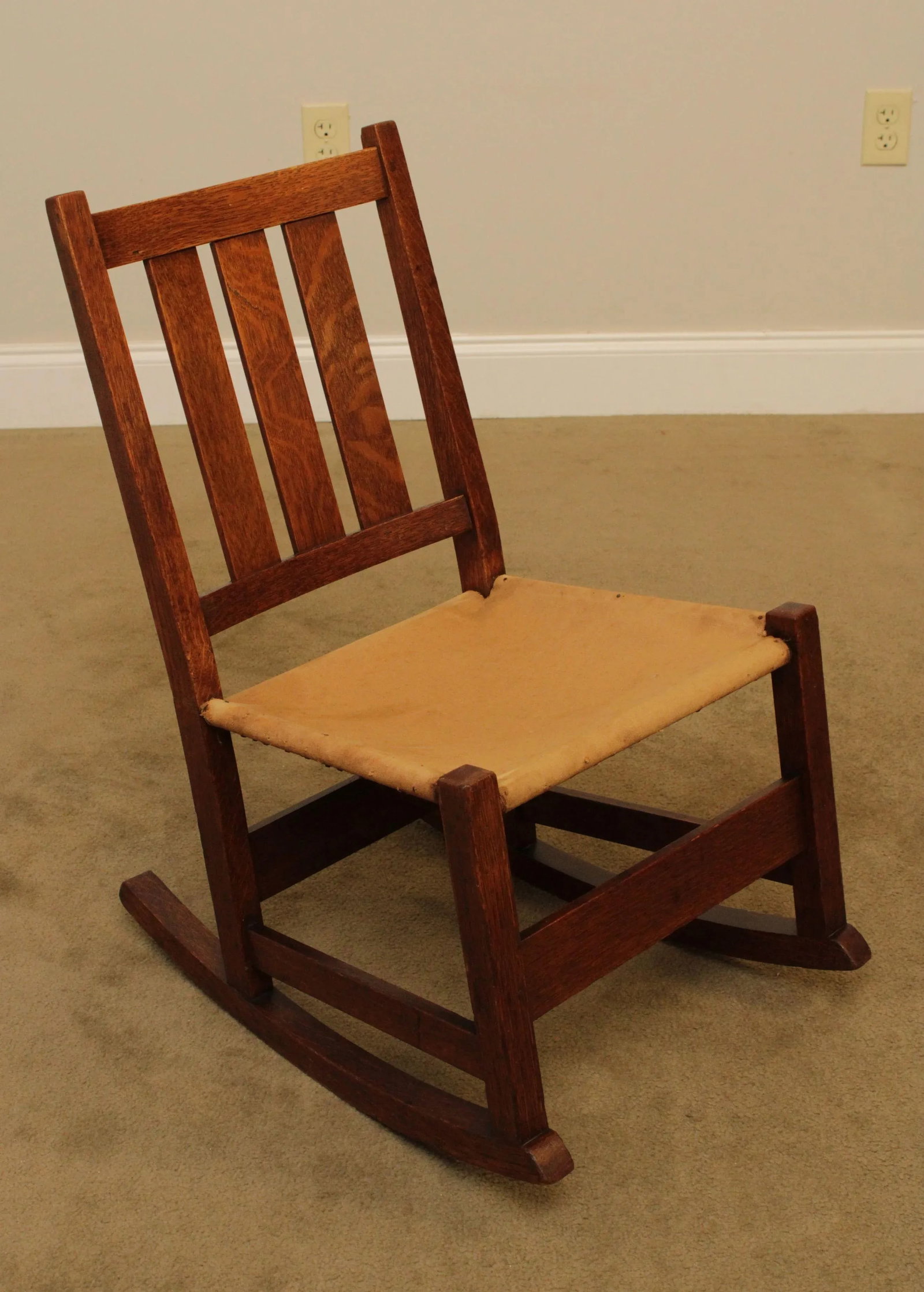 Antique L & J. G. Stickley Mission Oak Nursing Rocker - 4