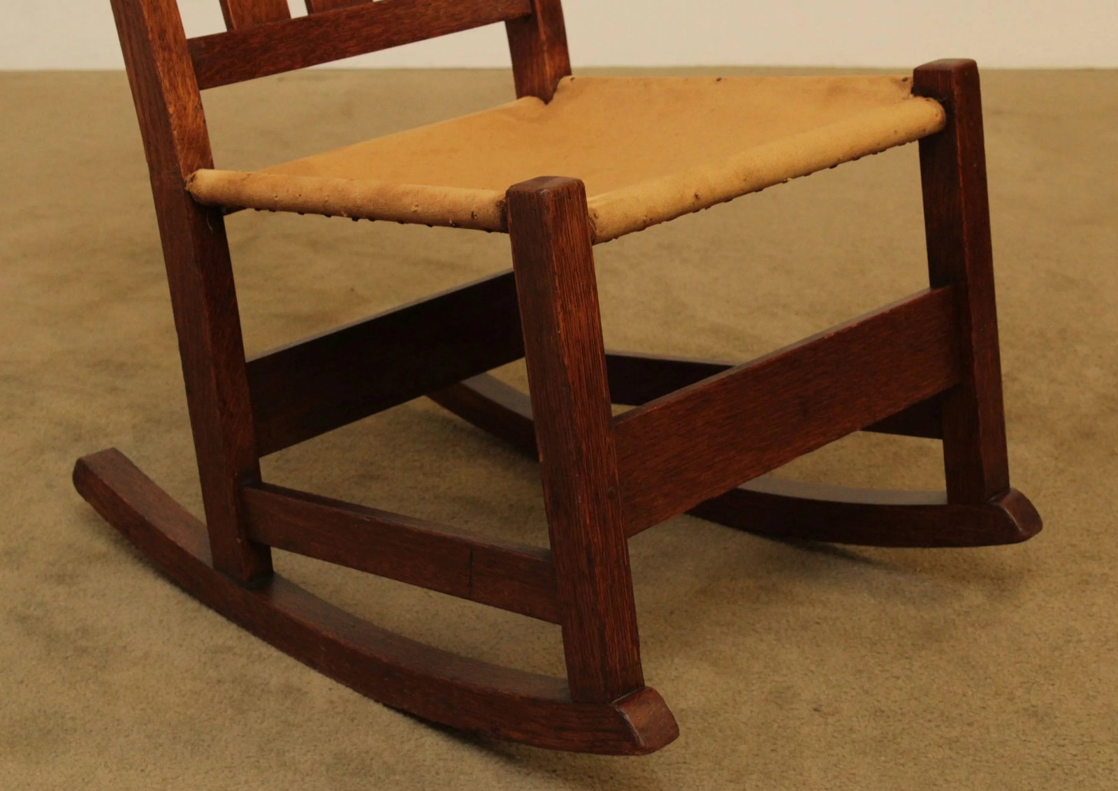 Antique L & J. G. Stickley Mission Oak Nursing Rocker - 5