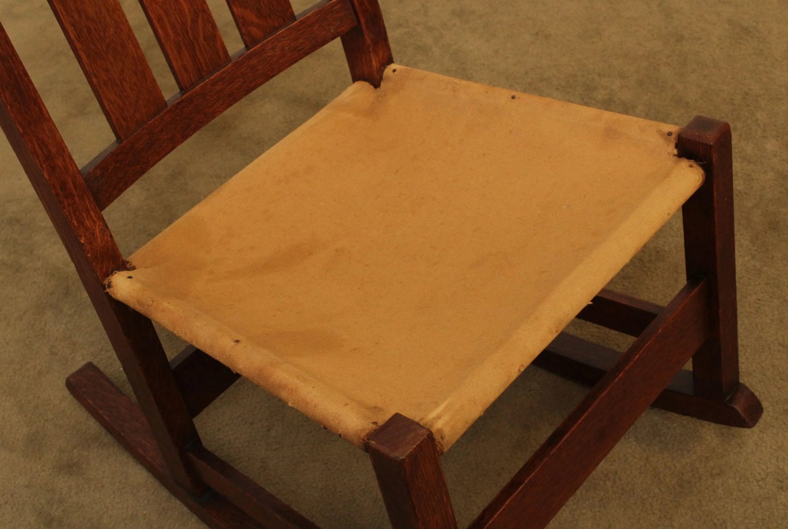 Antique L & J. G. Stickley Mission Oak Nursing Rocker - 6