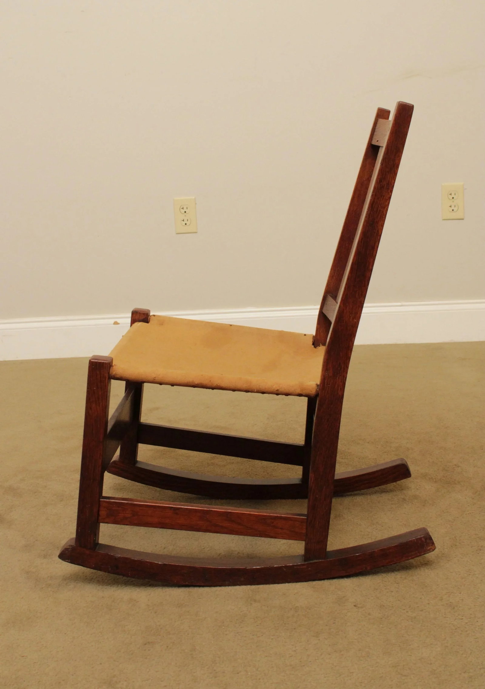 Antique L & J. G. Stickley Mission Oak Nursing Rocker - 7
