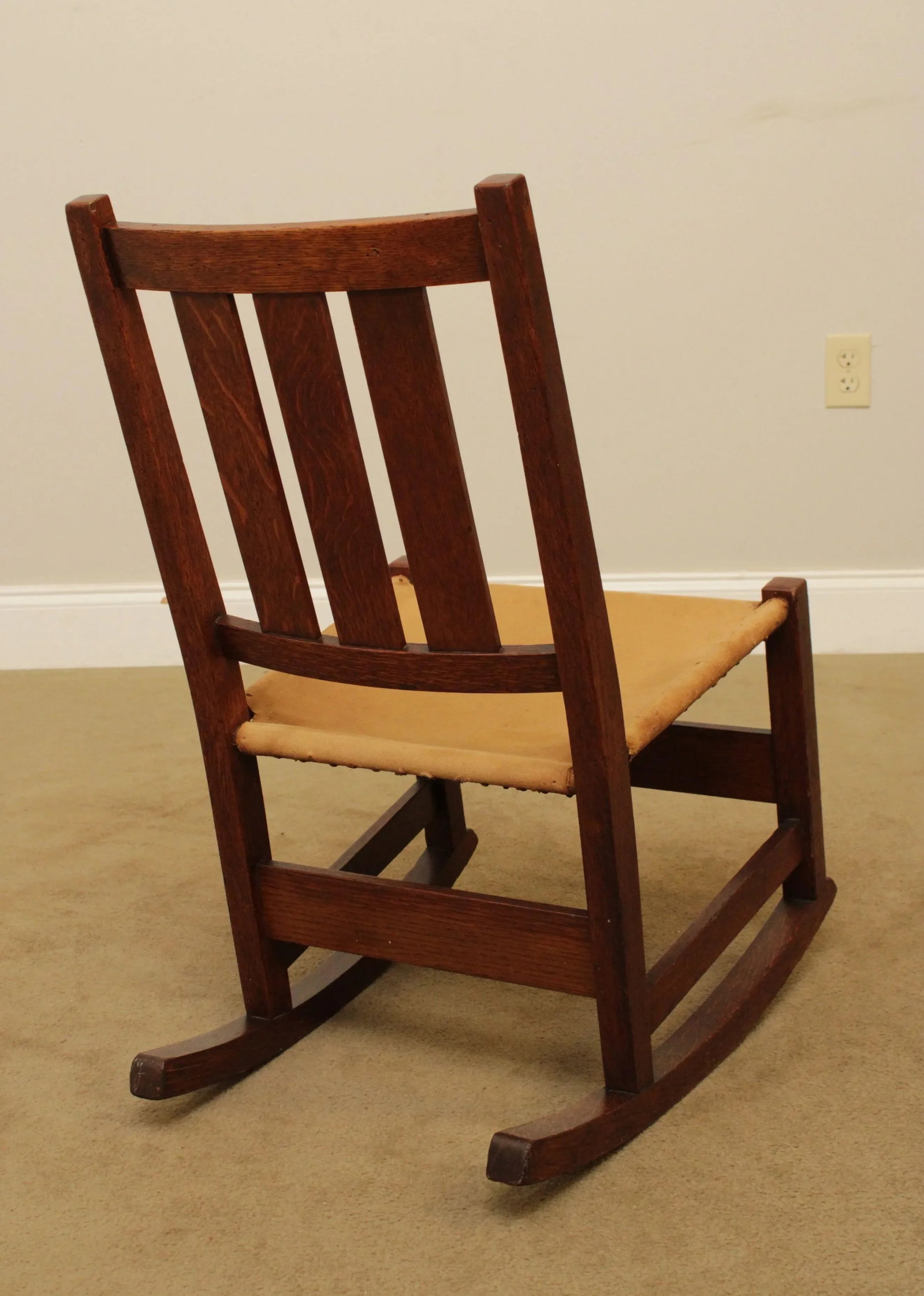 Antique L & J. G. Stickley Mission Oak Nursing Rocker - 8