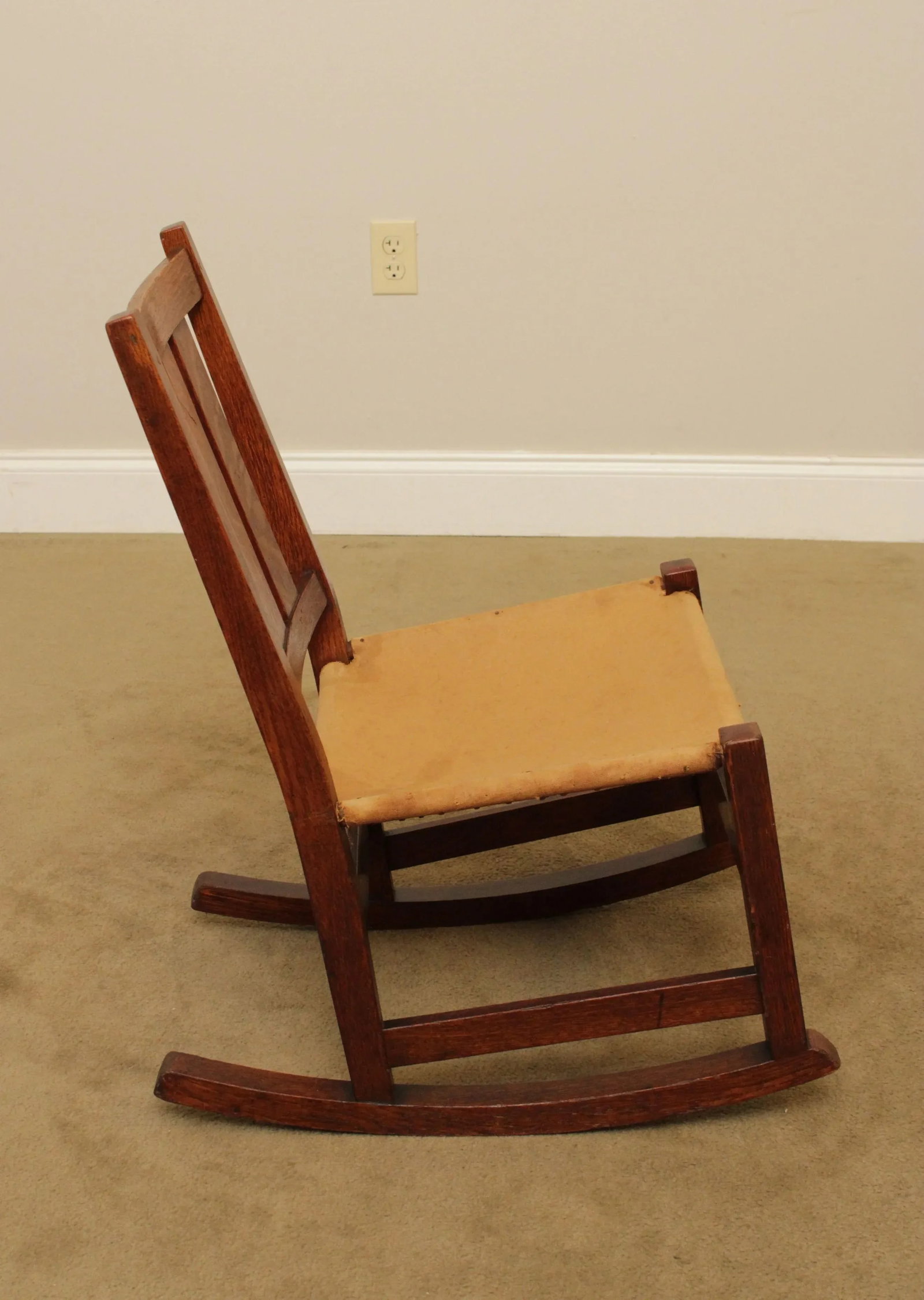 Antique L & J. G. Stickley Mission Oak Nursing Rocker - 9