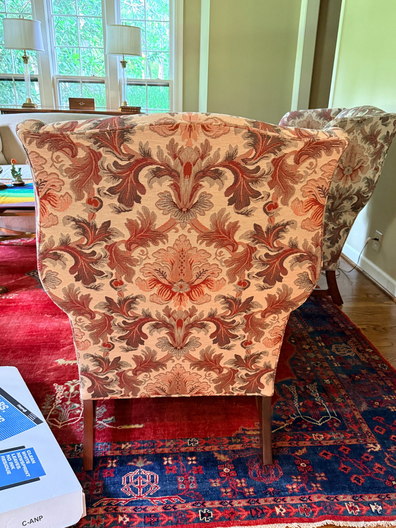 Pair of Jacquard TRS Wingback Chairs - 10