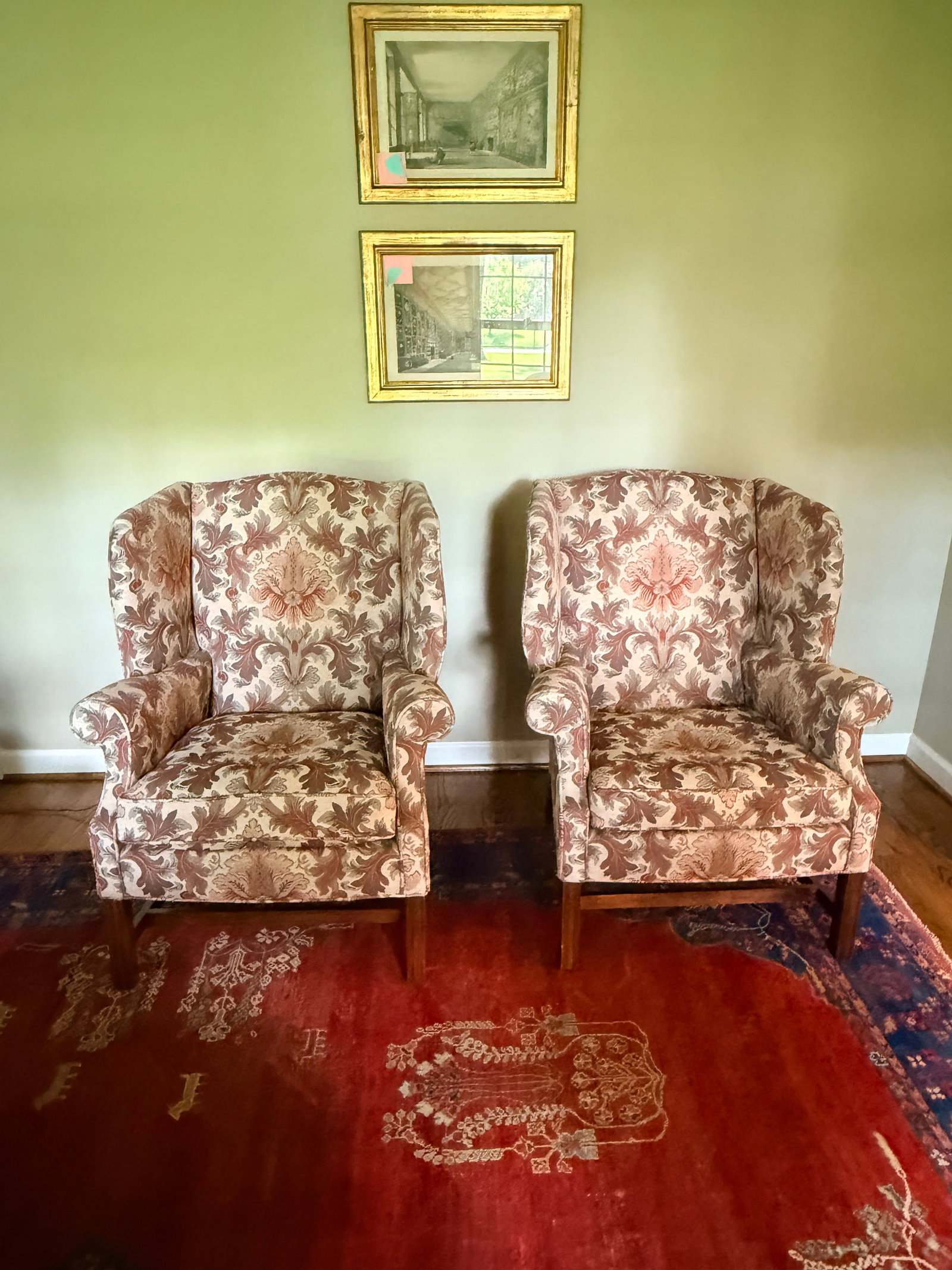 Pair of Jacquard TRS Wingback Chairs - 2