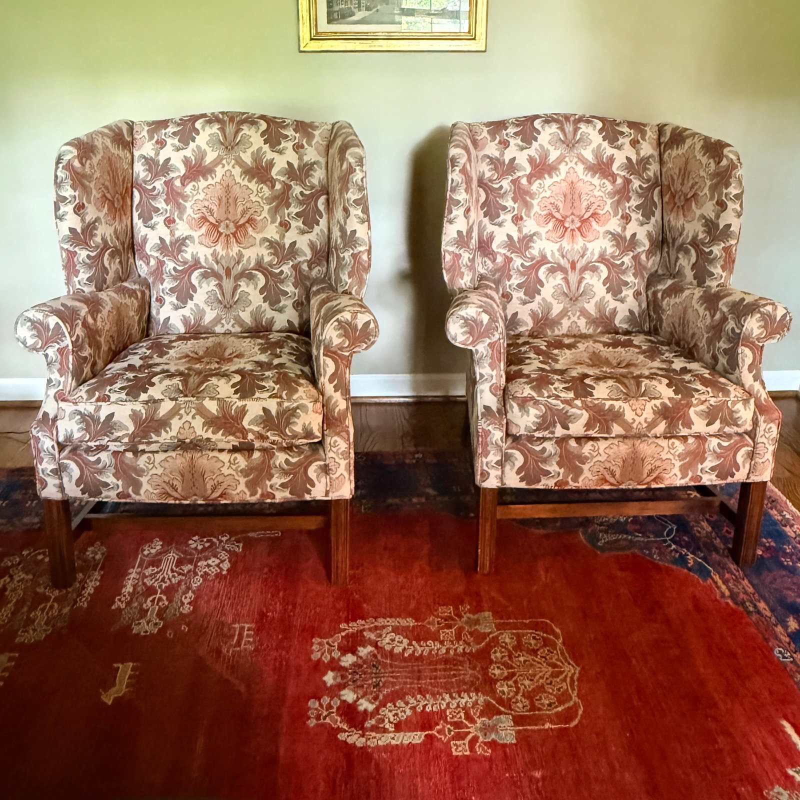 Pair of Jacquard TRS Wingback Chairs - 4