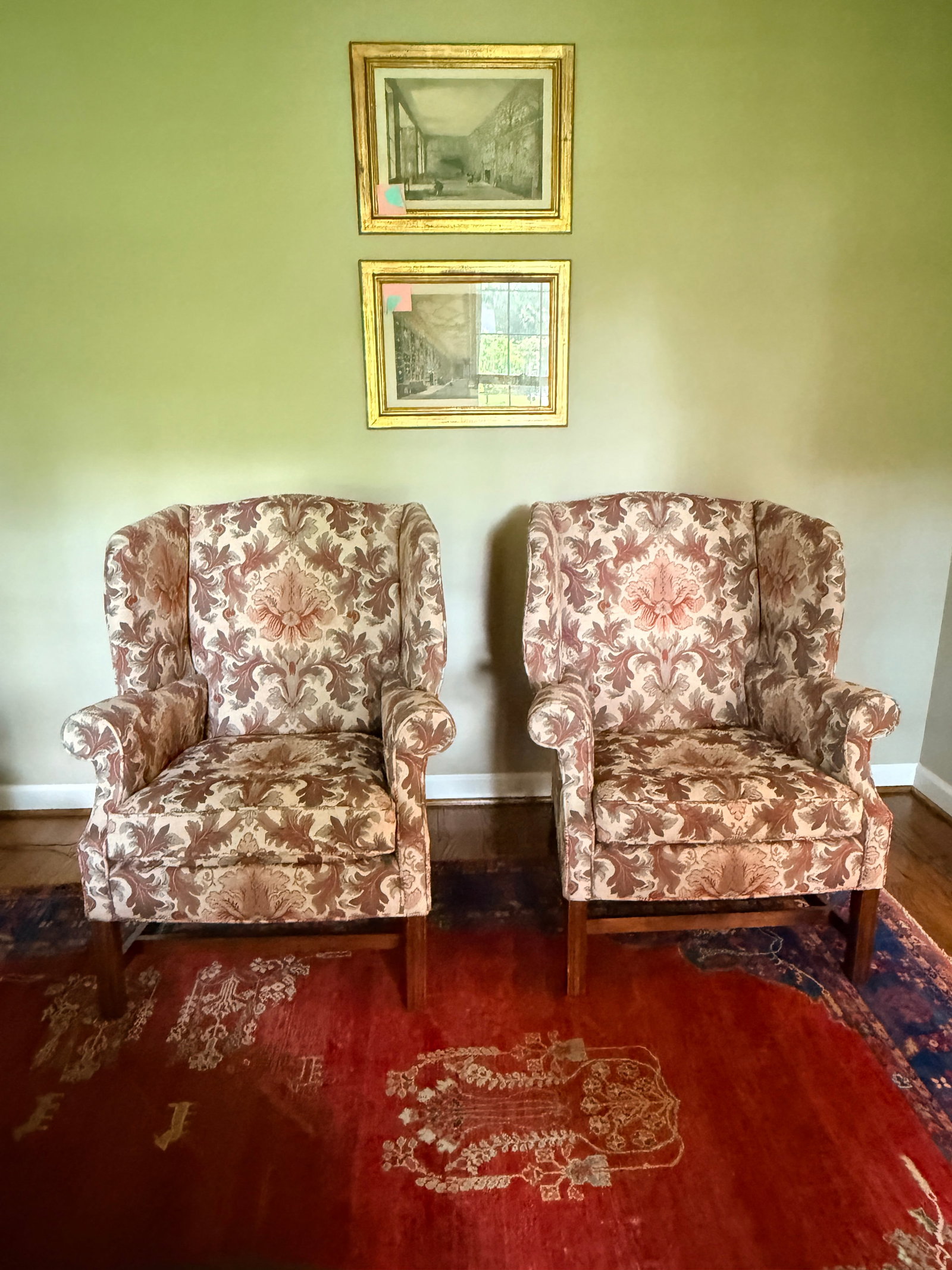 Pair of Jacquard TRS Wingback Chairs - 6