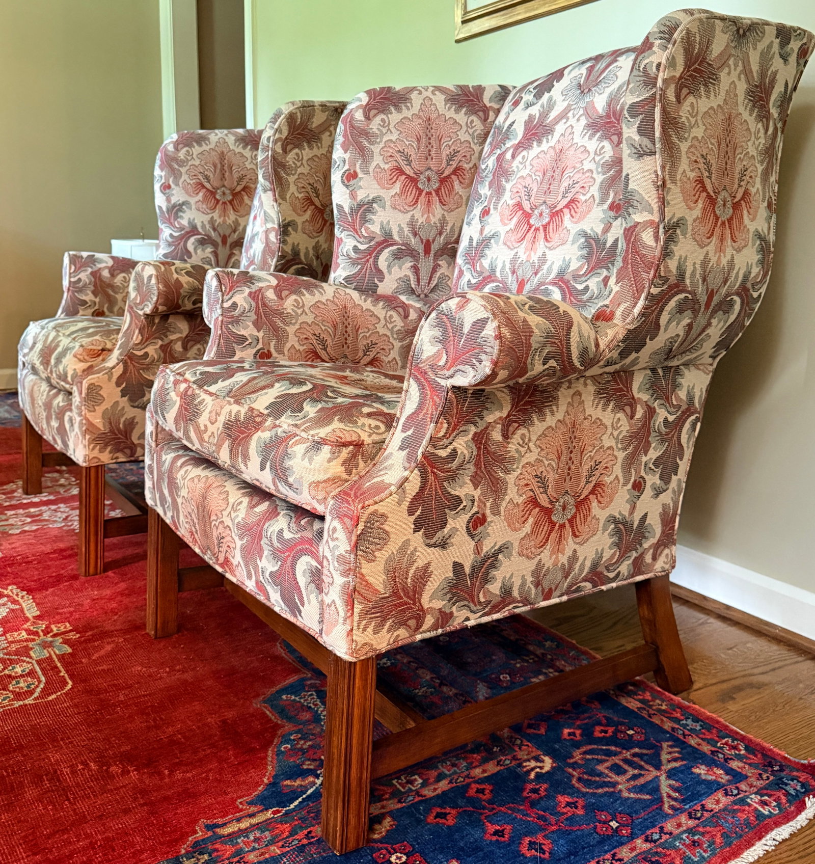 Pair of Jacquard TRS Wingback Chairs - 7