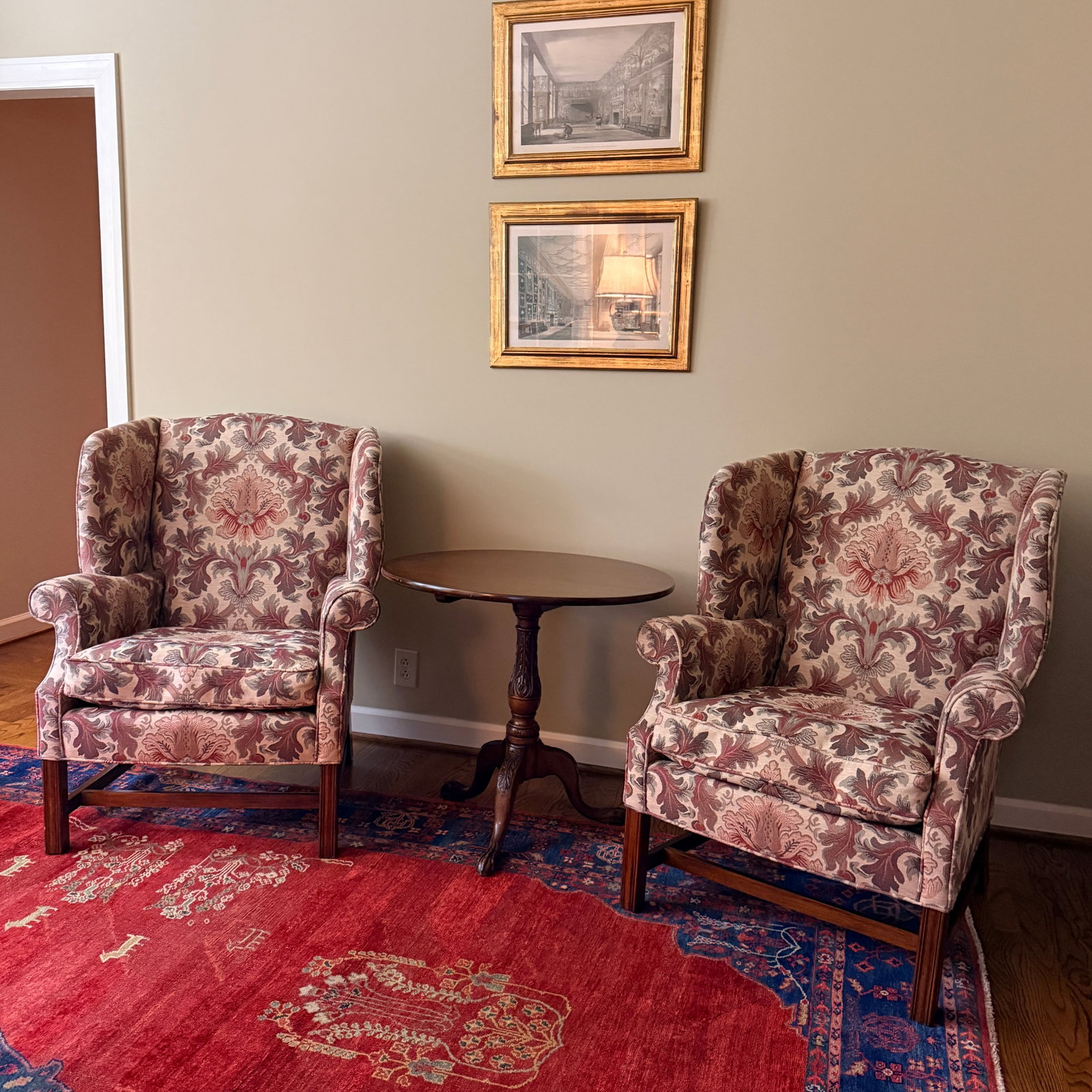 Pair of Jacquard TRS Wingback Chairs - 8