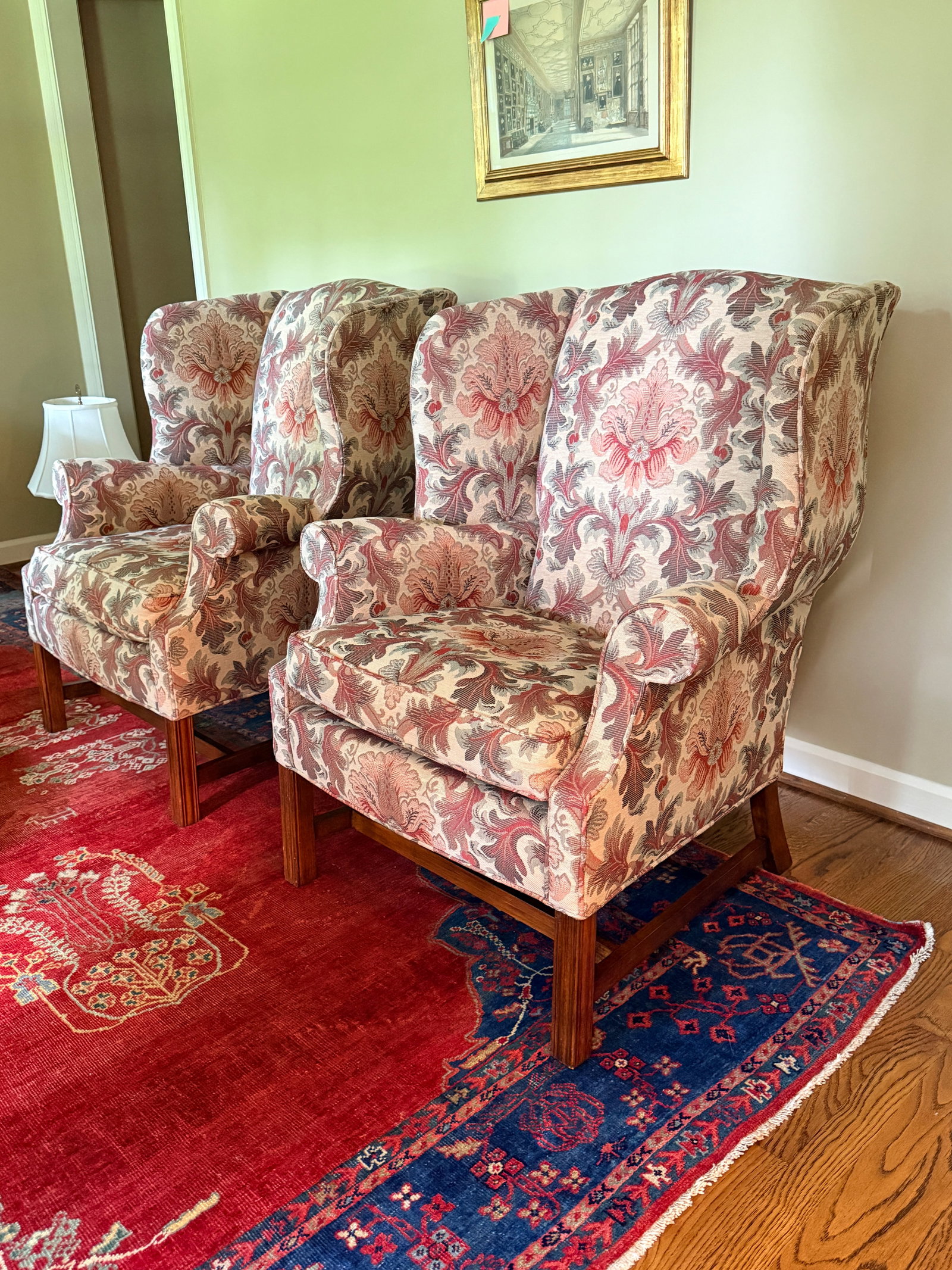 Pair of Jacquard TRS Wingback Chairs - 9