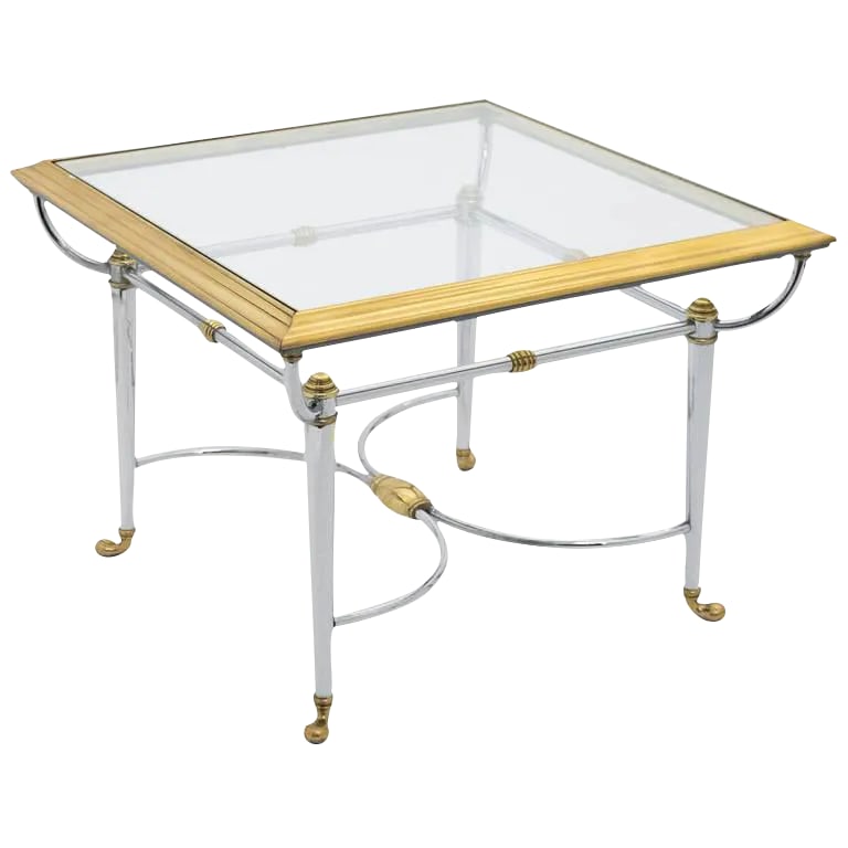 Vintage French Jansen Style Chrome & Brass Side Table (1 of 9)