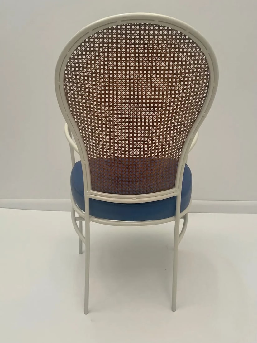 Mid-Century Milo Baughman for Thayer Coggin Iron & Caned Armchairs -A Pair - 4