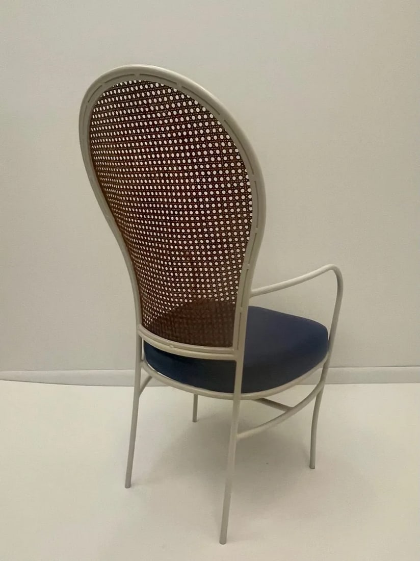 Mid-Century Milo Baughman for Thayer Coggin Iron & Caned Armchairs -A Pair - 8