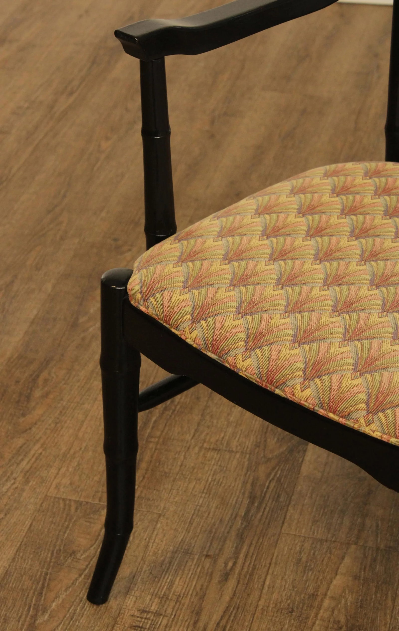 Mid Century Asian Style Faux Bamboo Lacquered Arm Chairs - A Pair - 6
