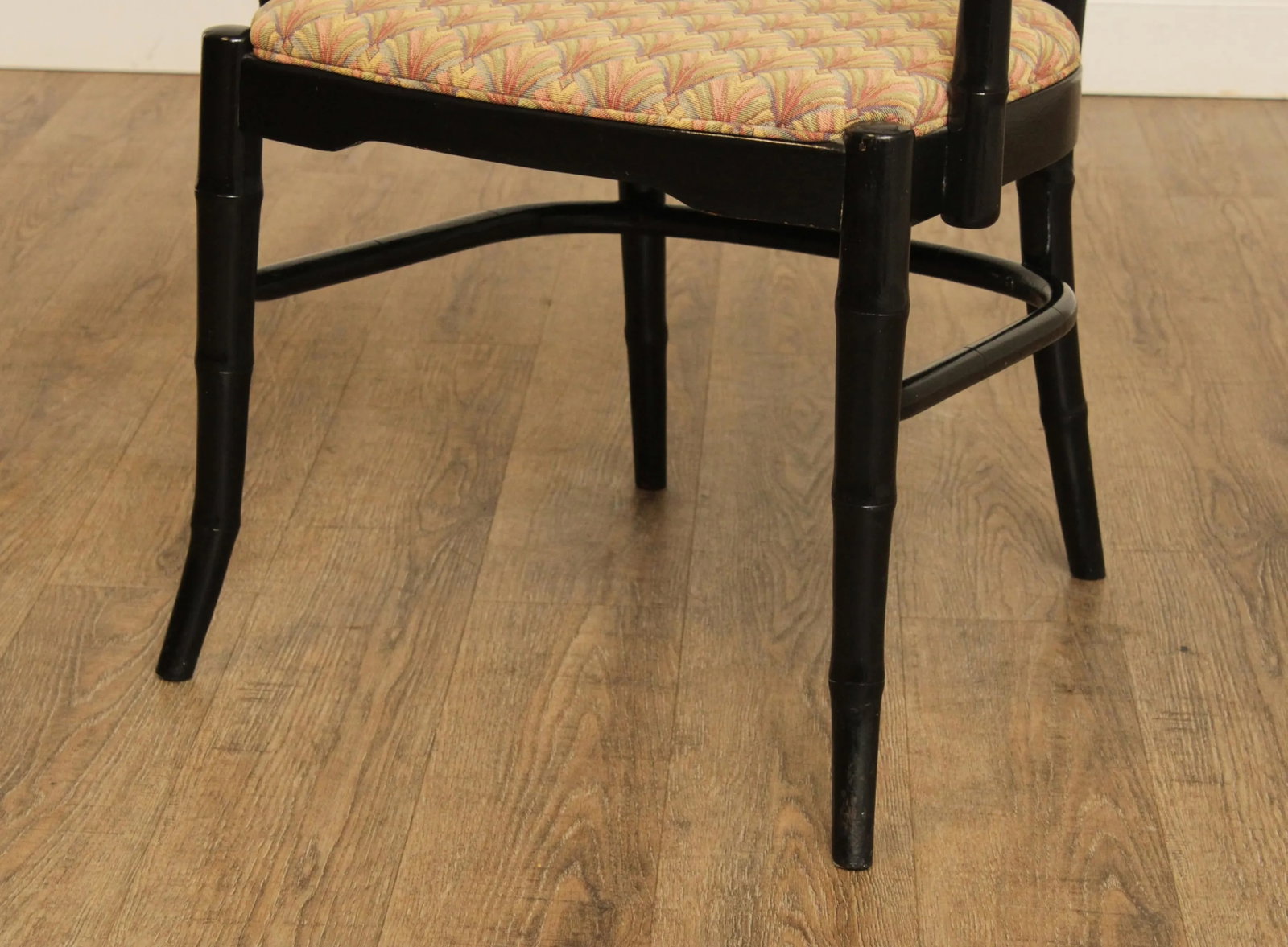 Mid Century Asian Style Faux Bamboo Lacquered Arm Chairs - A Pair - 7