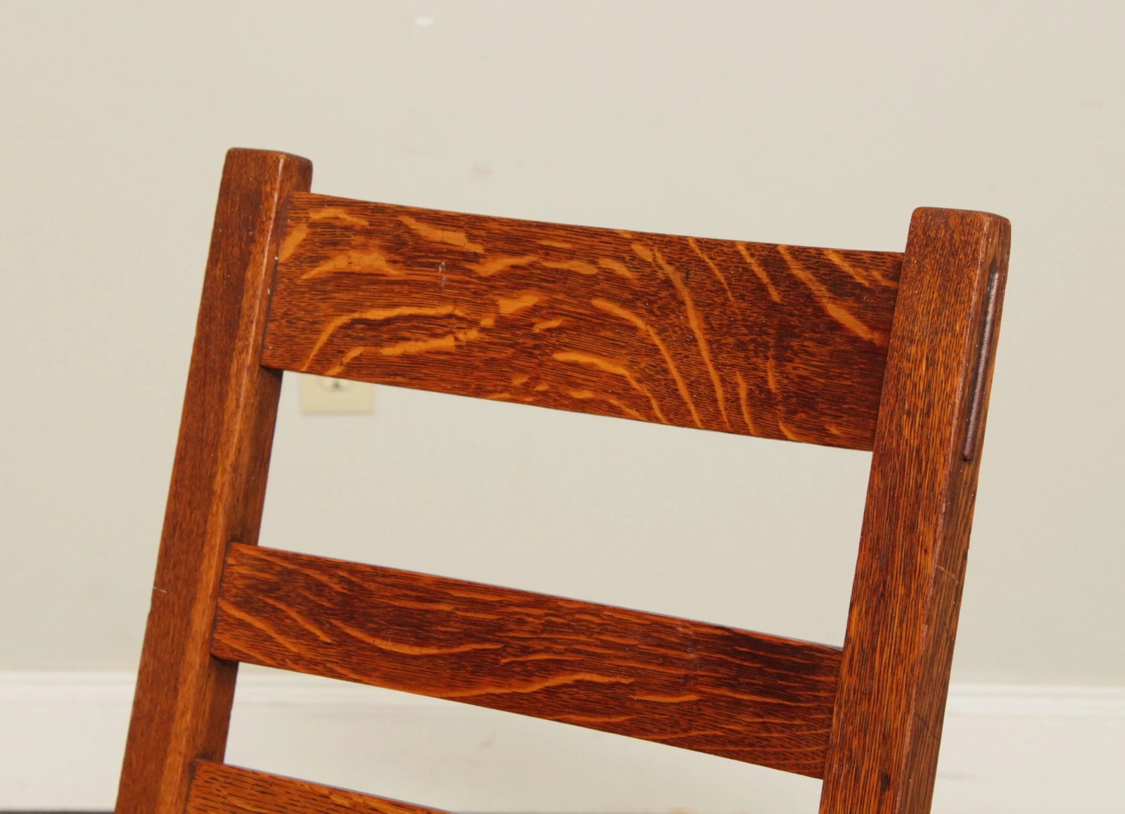 Mission Antique Oak and Leather Children's Rocking Chair - 6