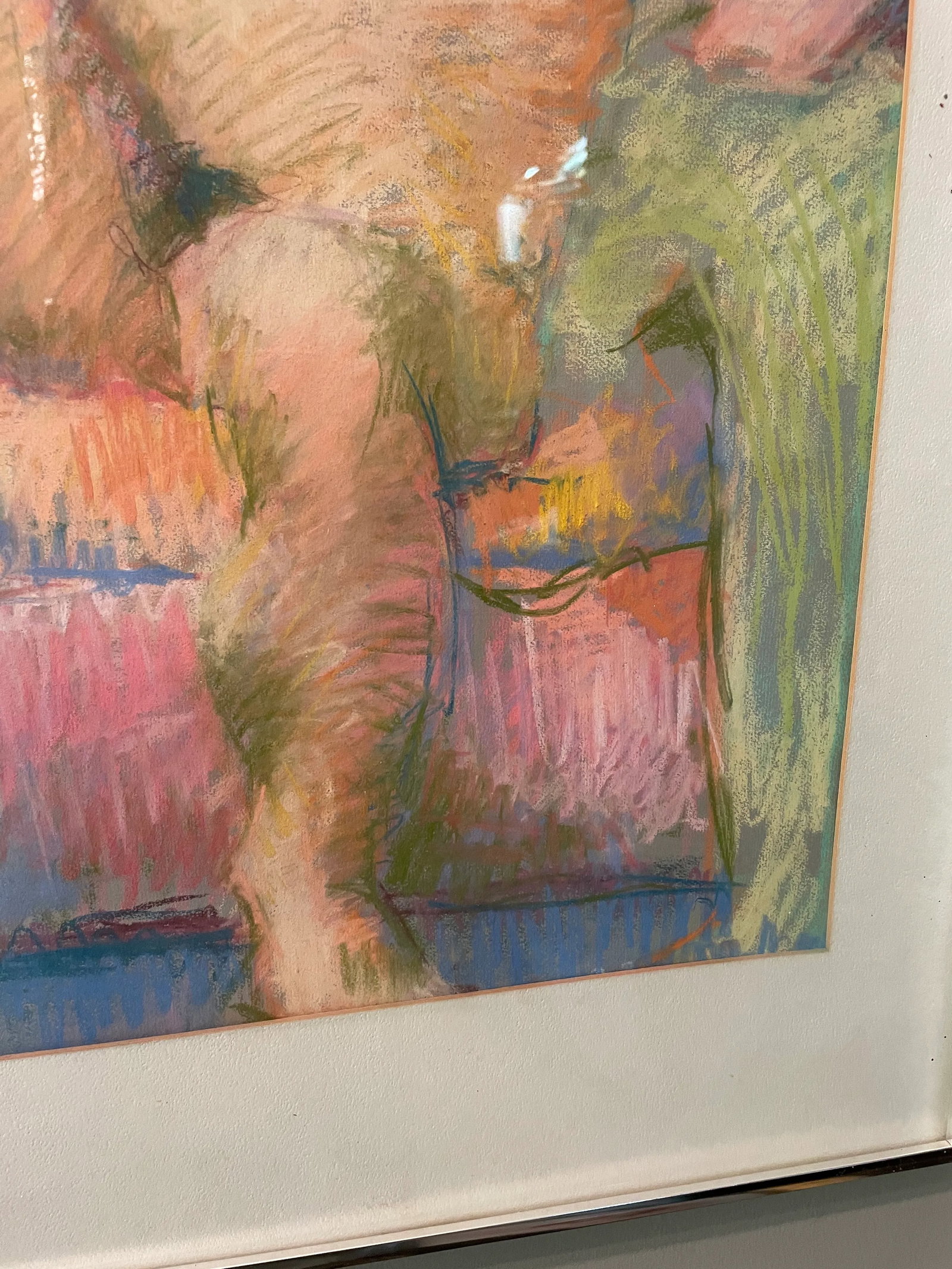 1970s Chalk Pastel Portrait Drawing of a Reclining Nude Man - 3